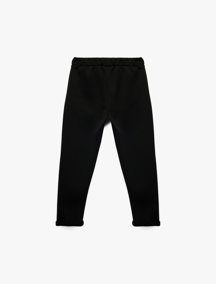 Erkek Bebek Beli Lastikli Düğmeli Basic Şardonlu Jogger Eşofman Altı