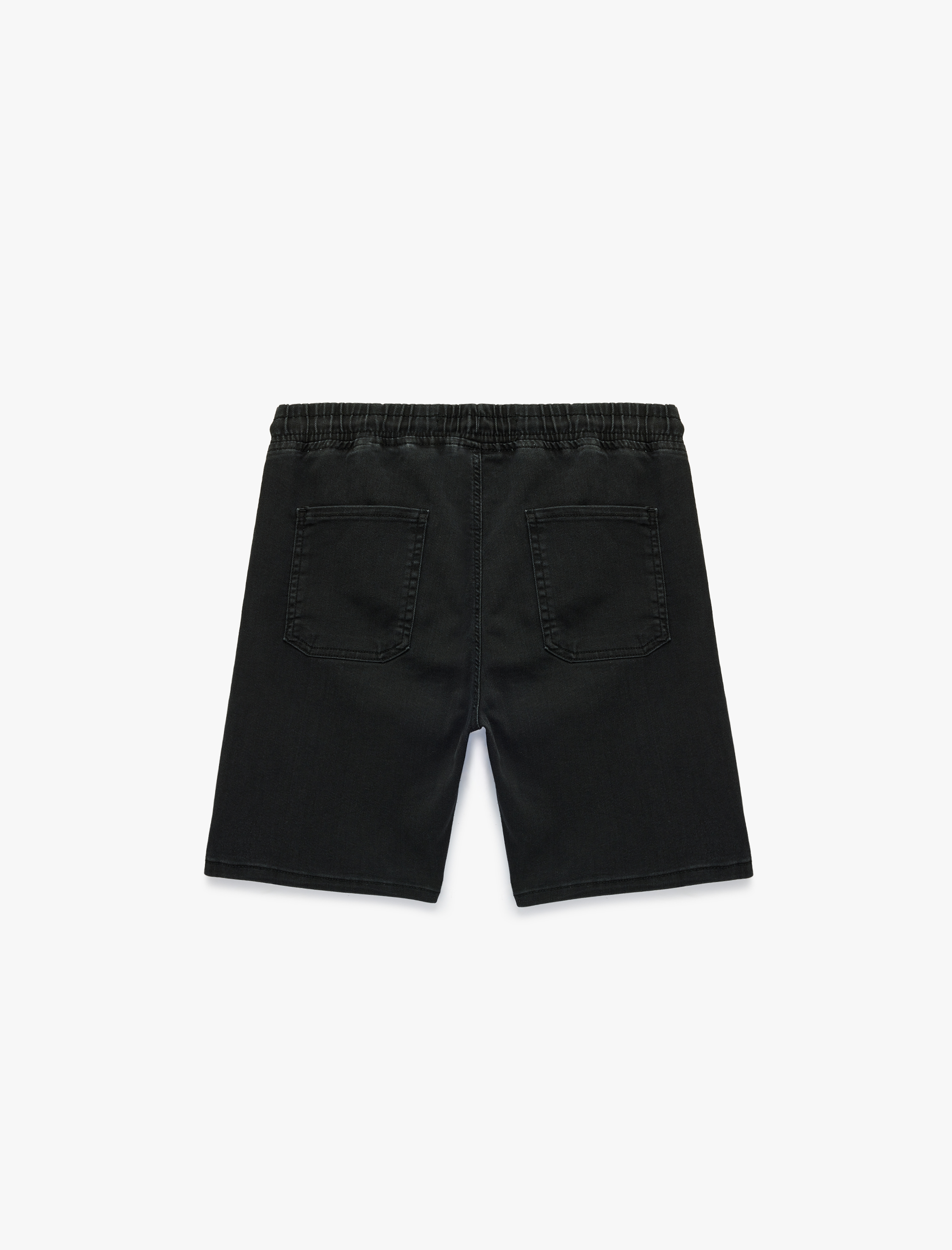   Beli Bağcıklı Cep Detaylı Denim Bermuda Şort