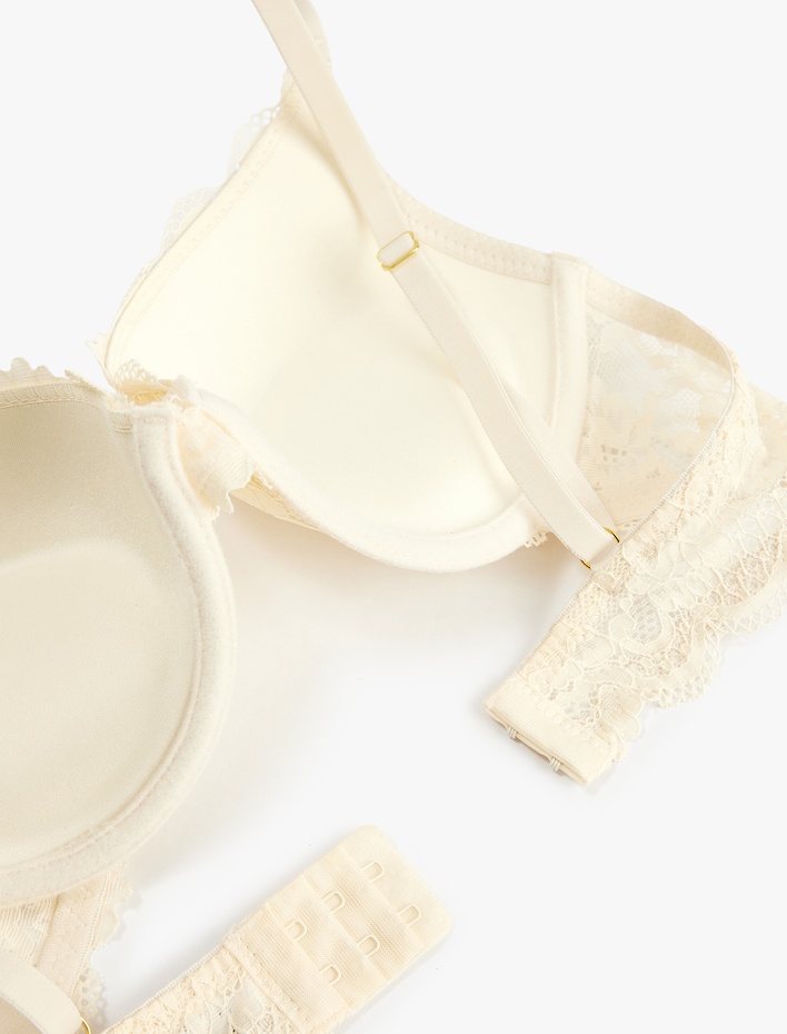  Dantel Detaylı Balenli Push Up Sütyen