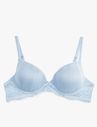 Dantel Detaylı Push Up Dolgulu Balenli Sütyen