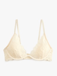 Dantel Detaylı Rahat Kalıp Balenli Sütyen