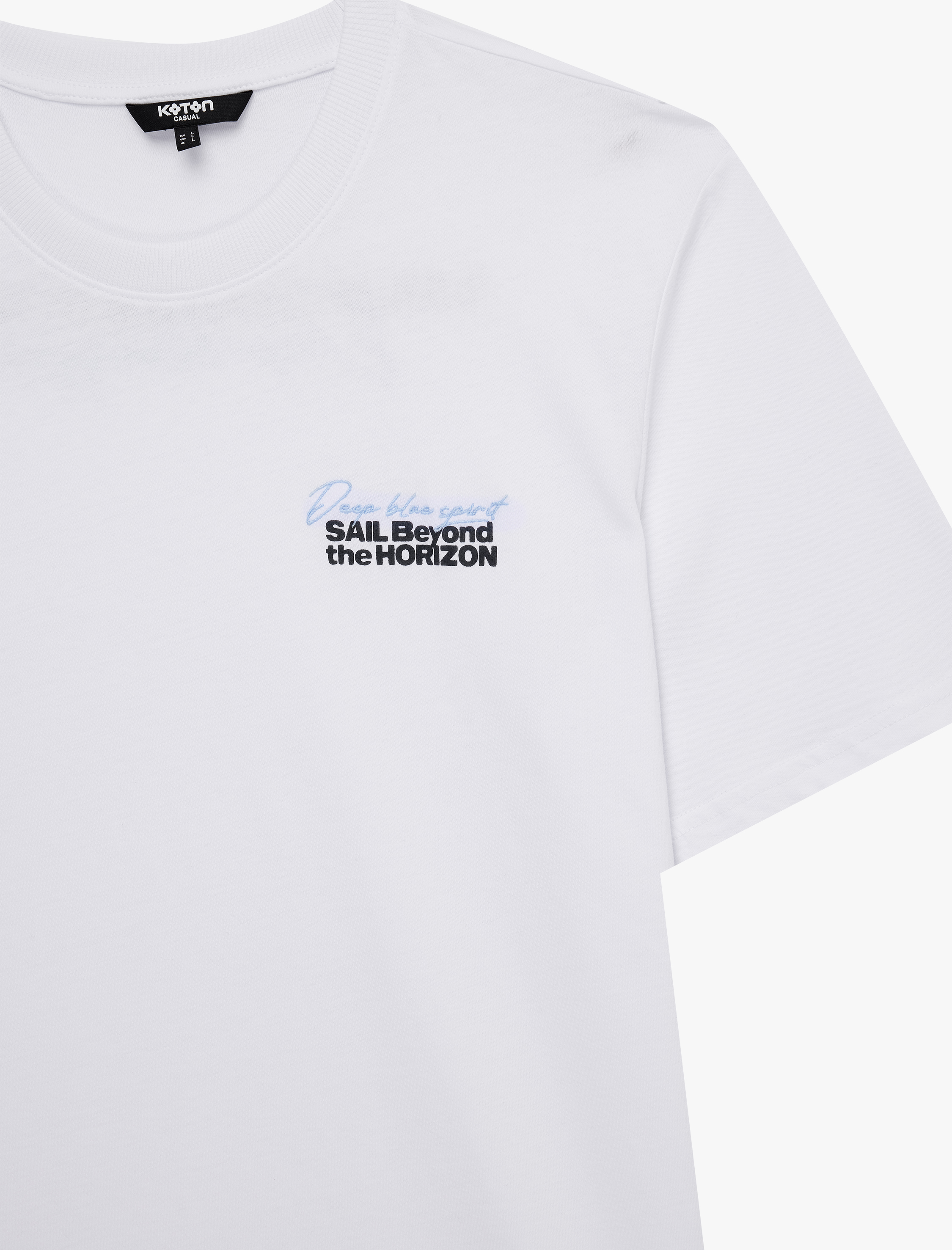   Kısa Kollu Bisiklet Yaka Pamuklu Nakışlı Arkası Baskılı Tişört