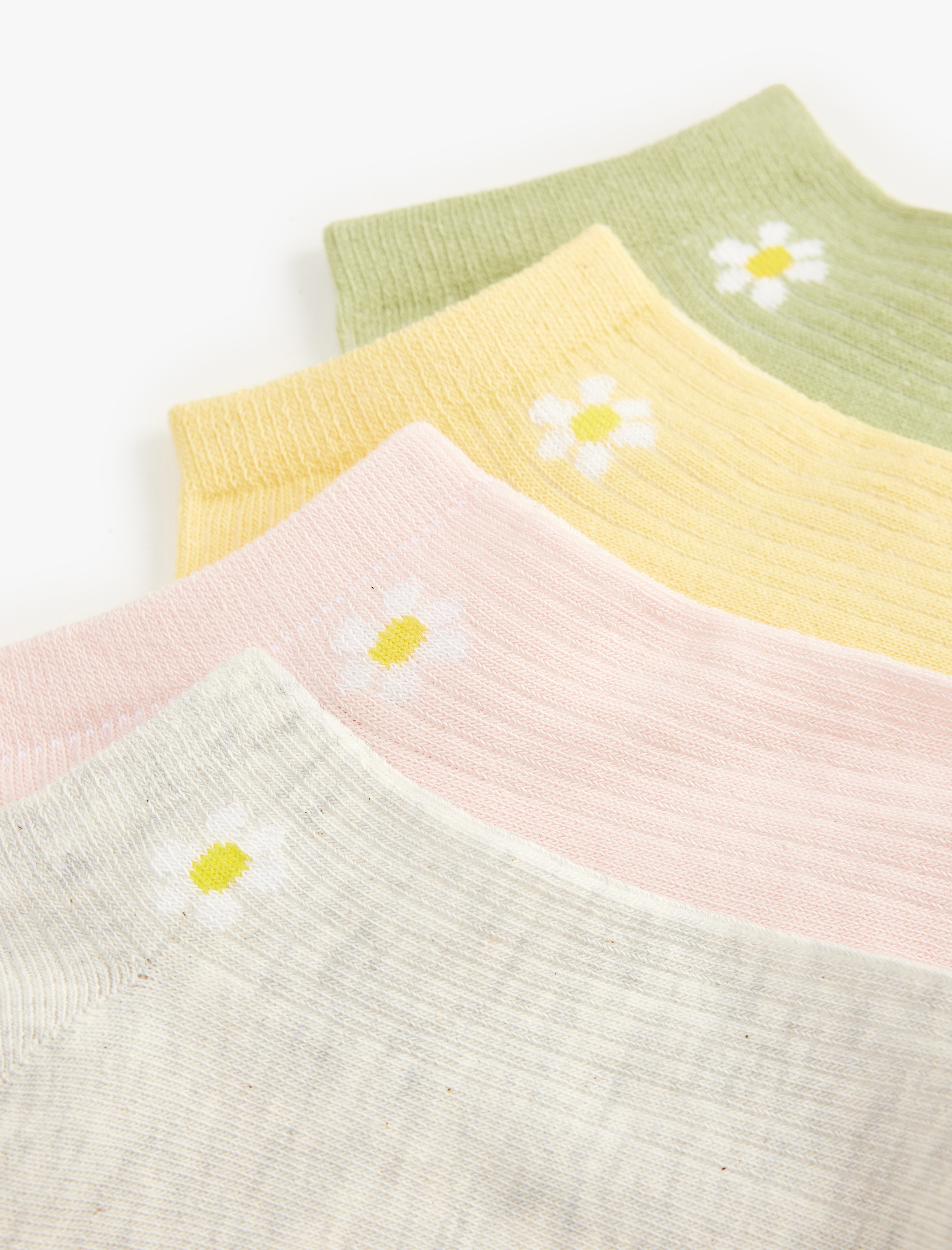  Kadın Çiçekli 4'lü Patik Çorap