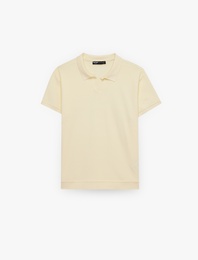 Regular Fit Kısa Kollu Pamuklu Fitilli Polo Yaka Tişört