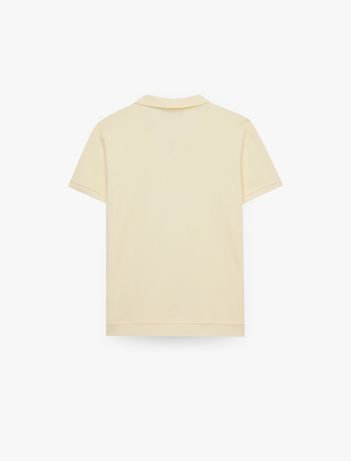  Regular Fit Kısa Kollu Pamuklu Fitilli Polo Yaka Tişört