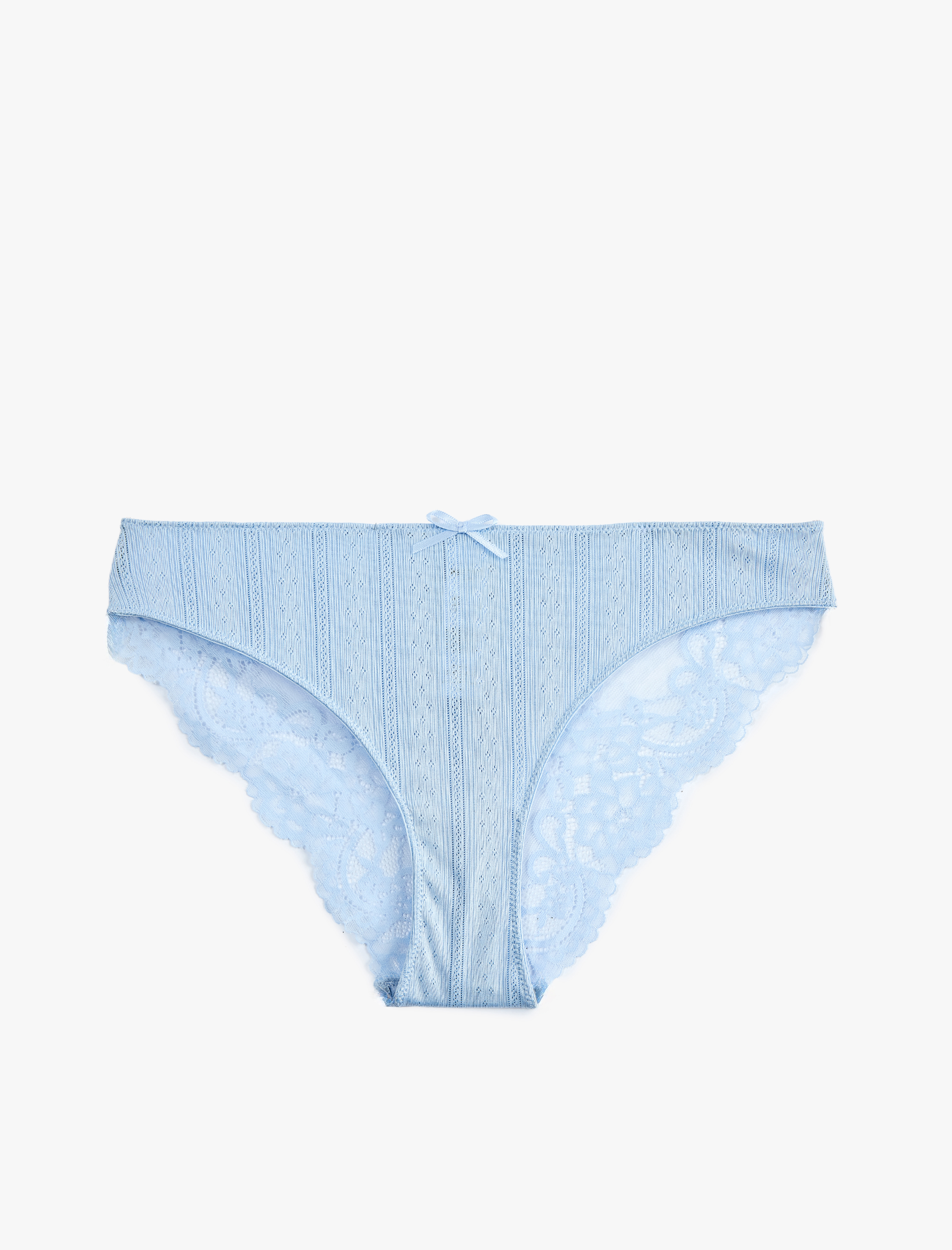   Rahat Kalıp Dantel Detaylı Fiyonklu Brazilian Külot