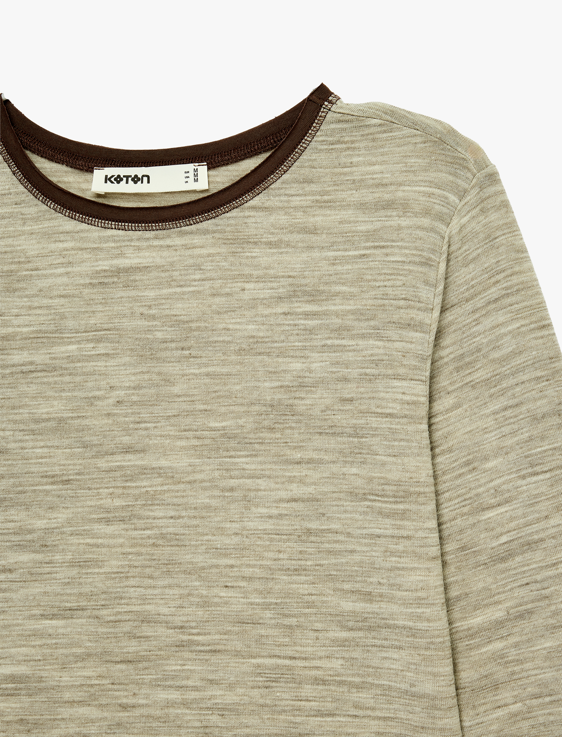   Ribanalı Uzun Kollu Bisiklet Yaka Tişört