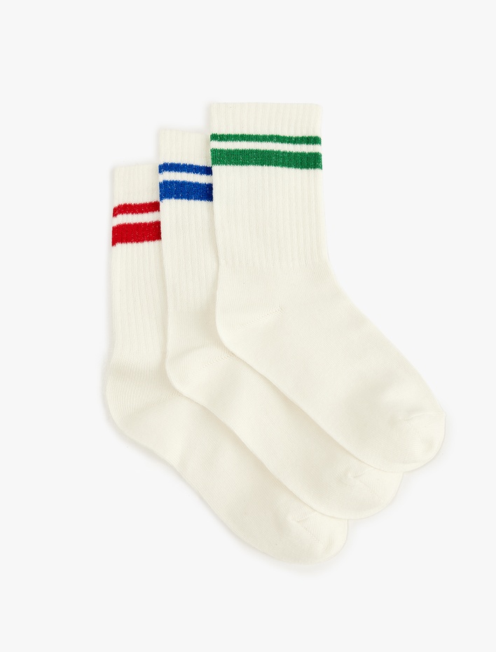 Erkek Çocuk Çizgili 3'lü Soket Çorap