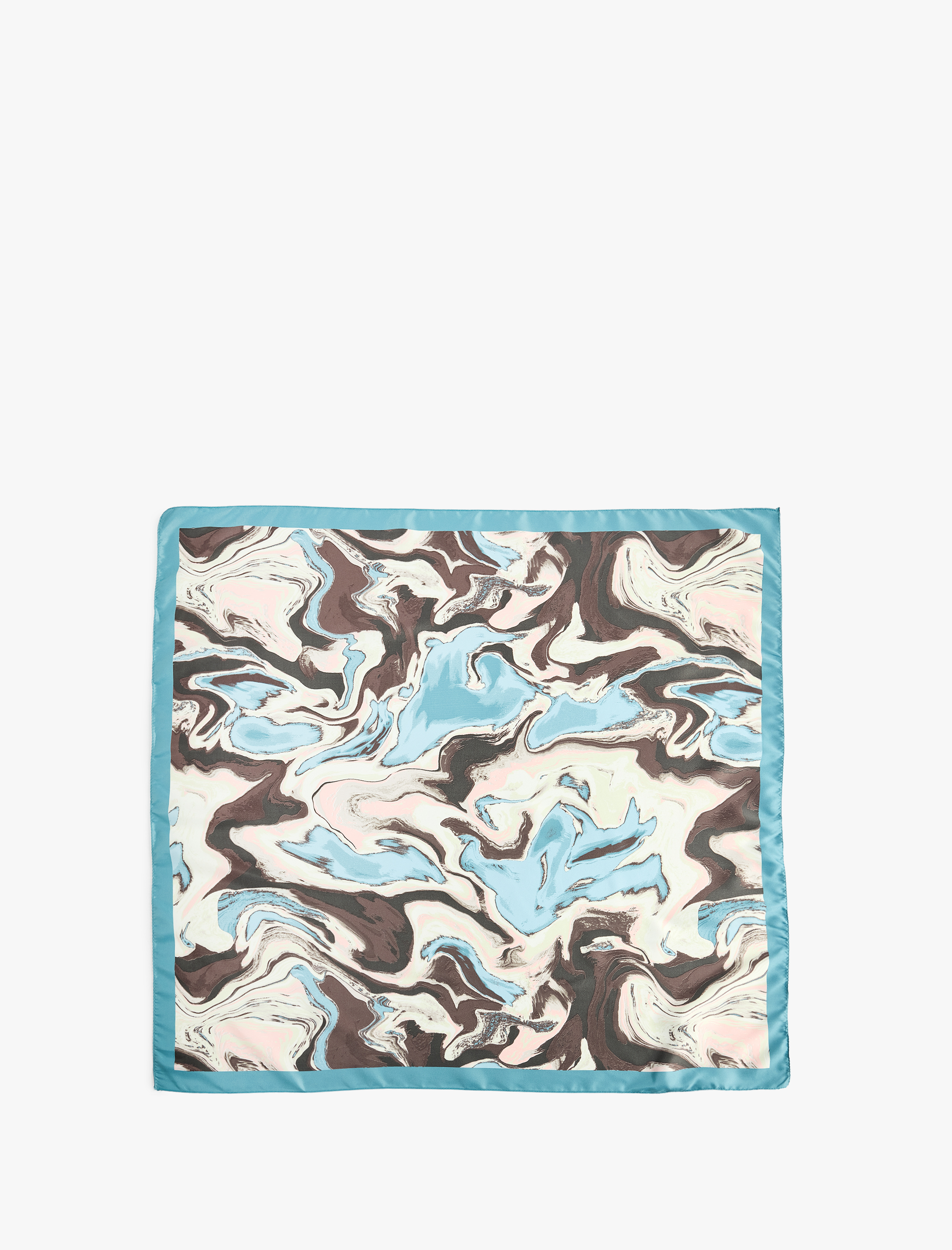  Kadın Soyut Desenli Saten Kare Fular