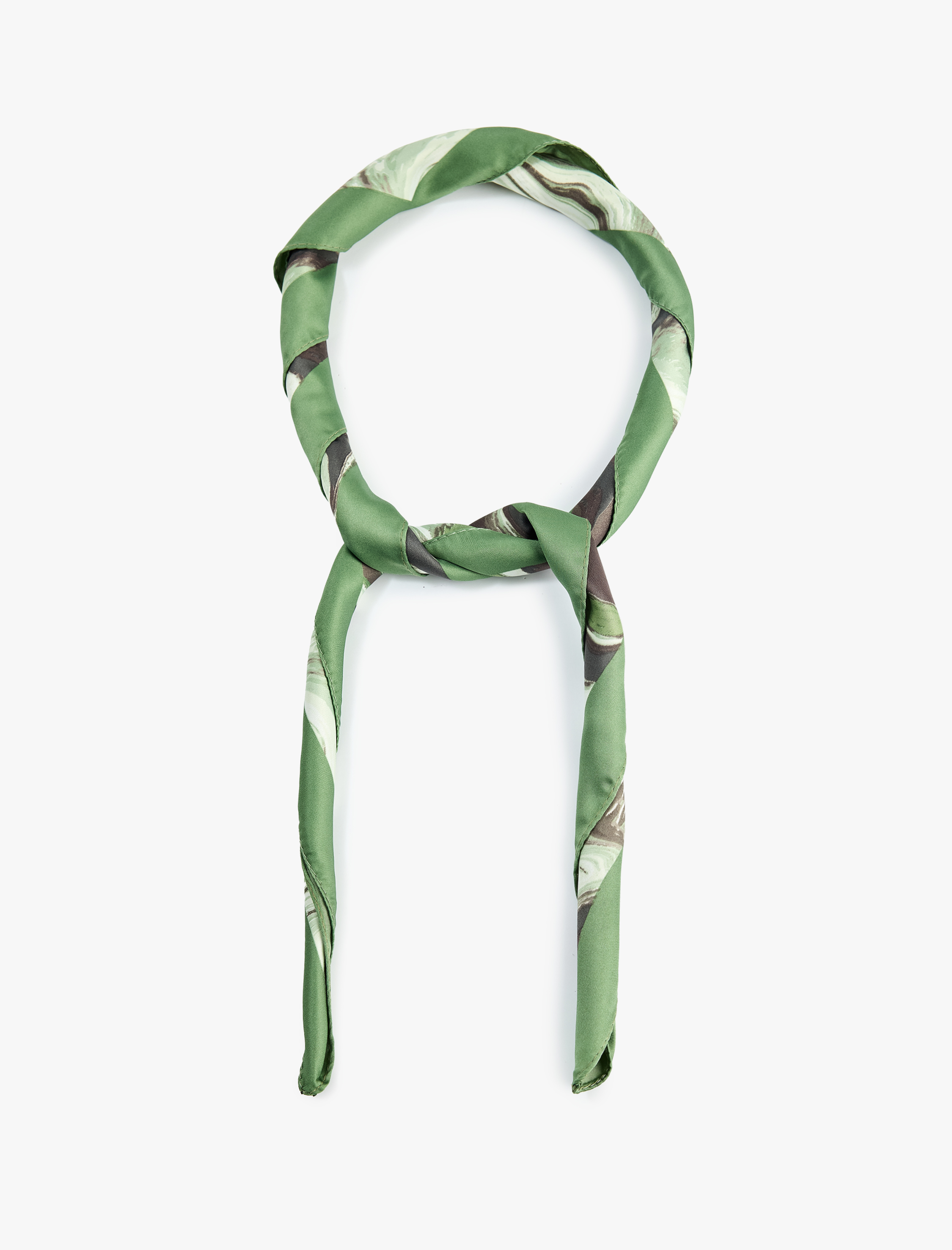  Kadın Soyut Desenli Saten Kare Fular