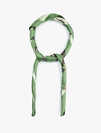 Soyut Desenli Saten Kare Fular