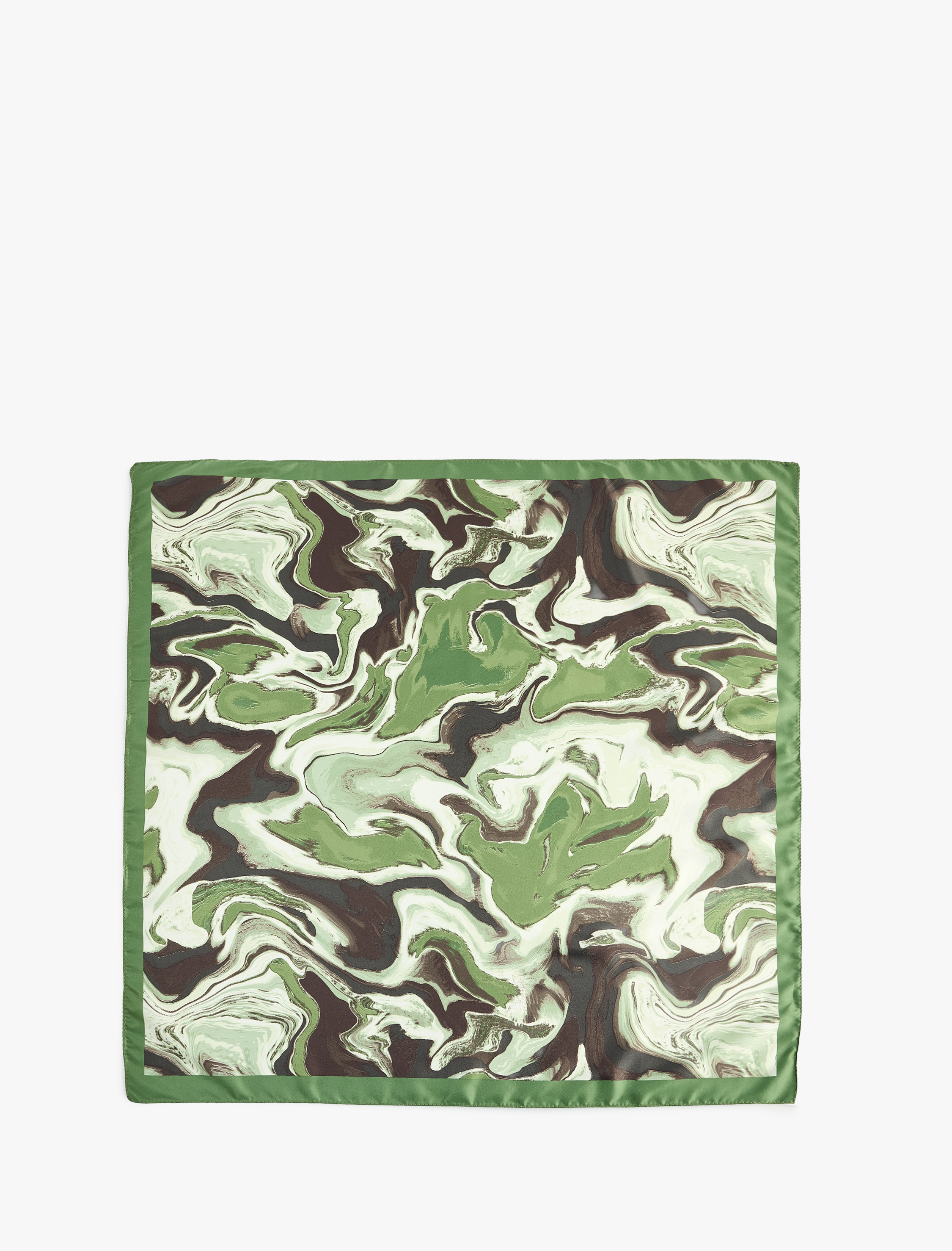  Kadın Soyut Desenli Saten Kare Fular