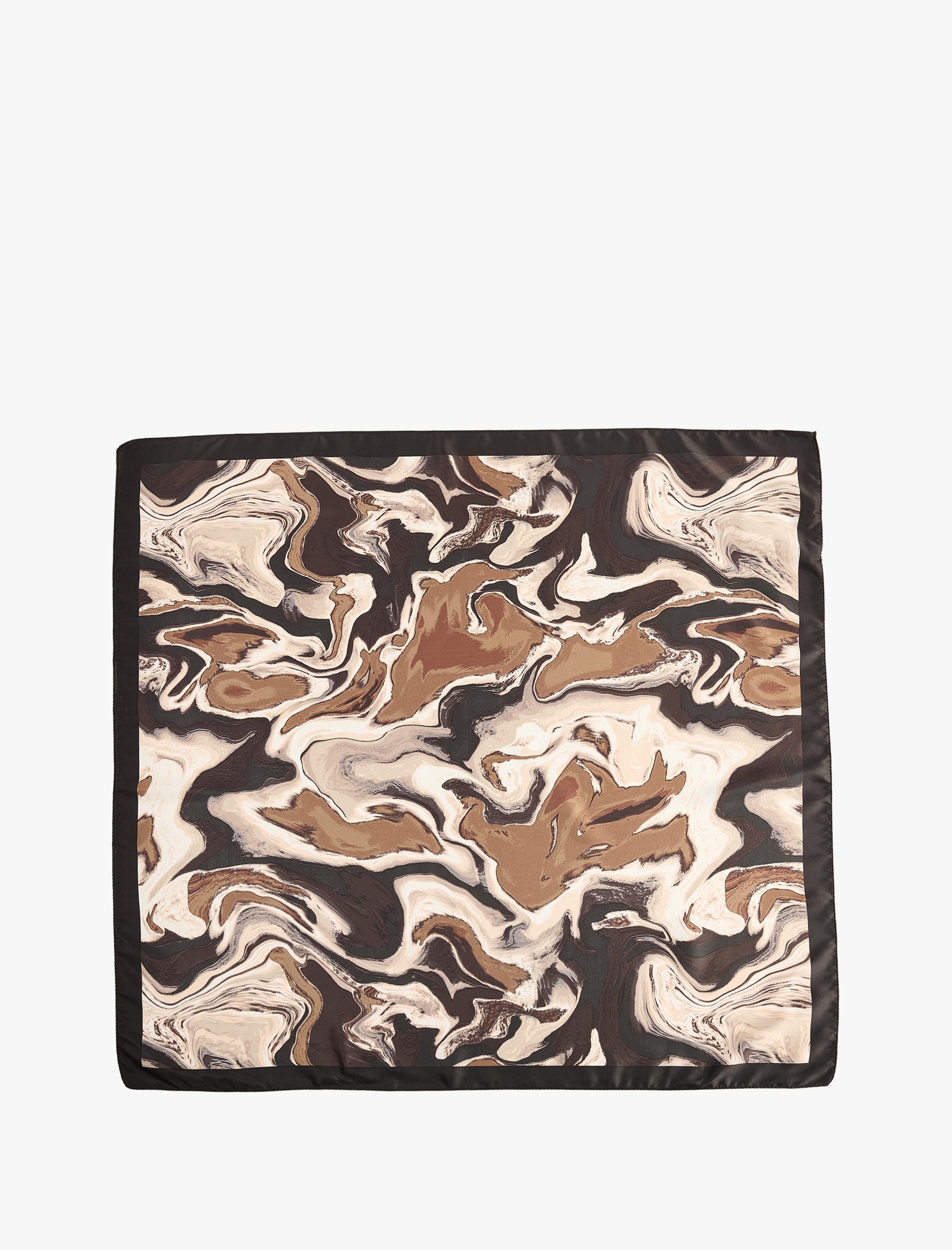  Kadın Soyut Desenli Saten Kare Fular