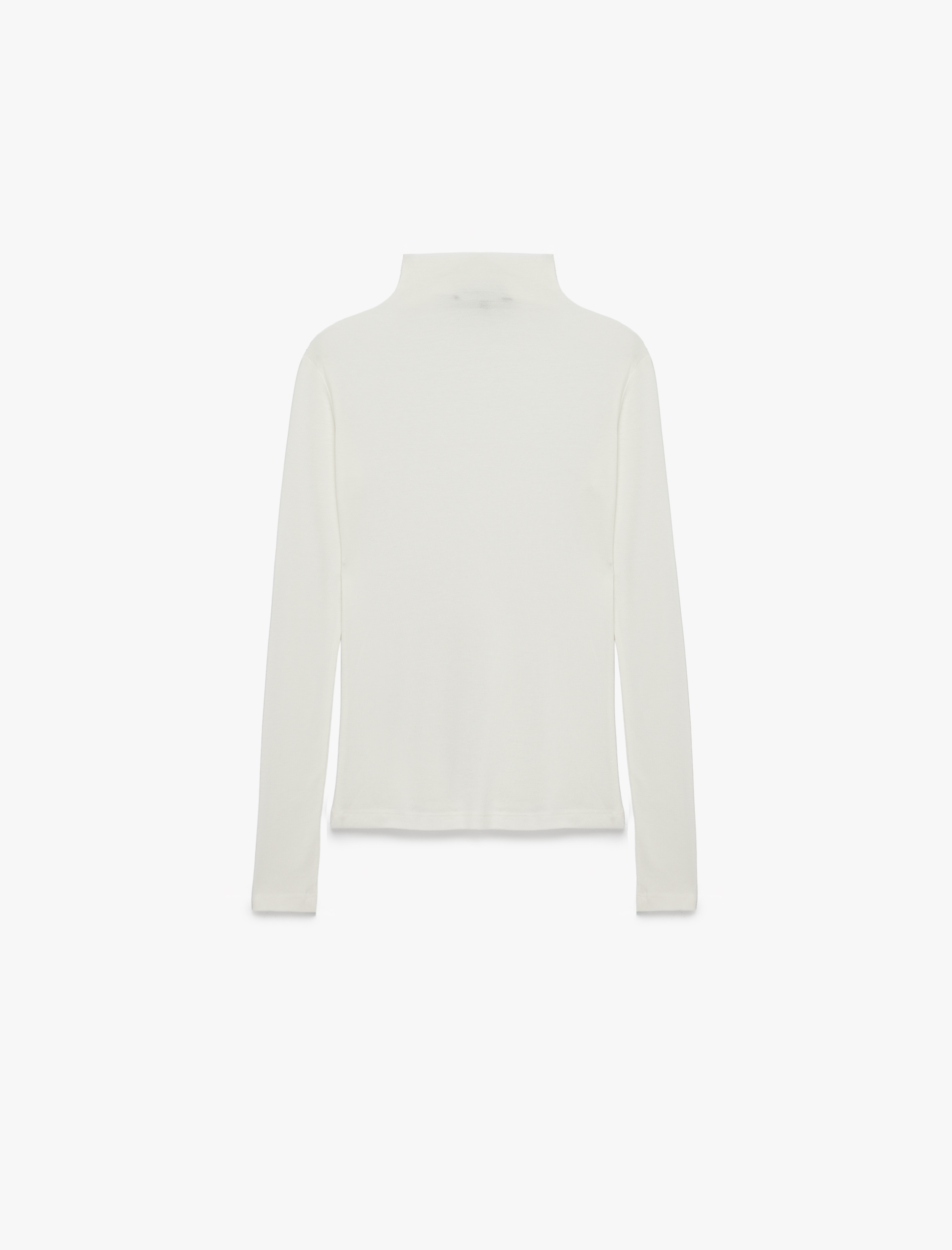   Koyun Yünü Karışımlı Slim Fit Uzun Kollu Dik Yaka Tişört