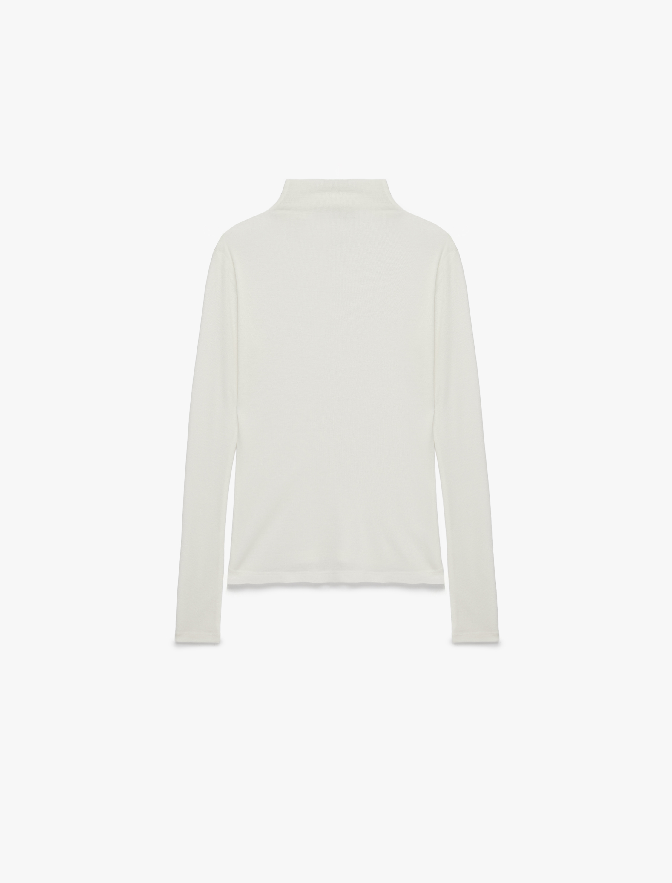   Koyun Yünü Karışımlı Slim Fit Uzun Kollu Dik Yaka Tişört