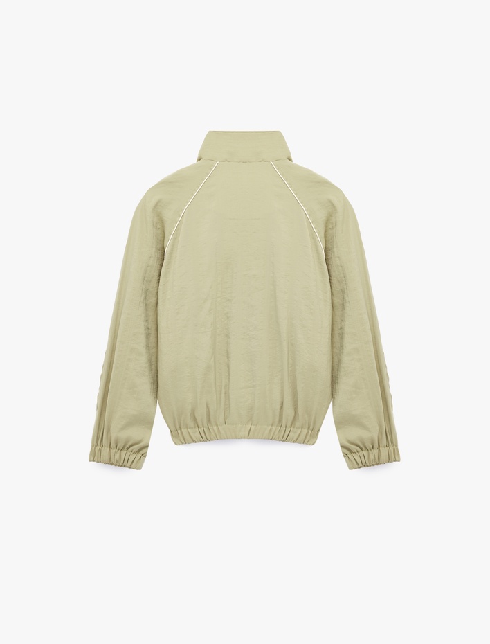  Cepli Uzun Kollu Fermuarlı Dik Yaka Spor Ceket