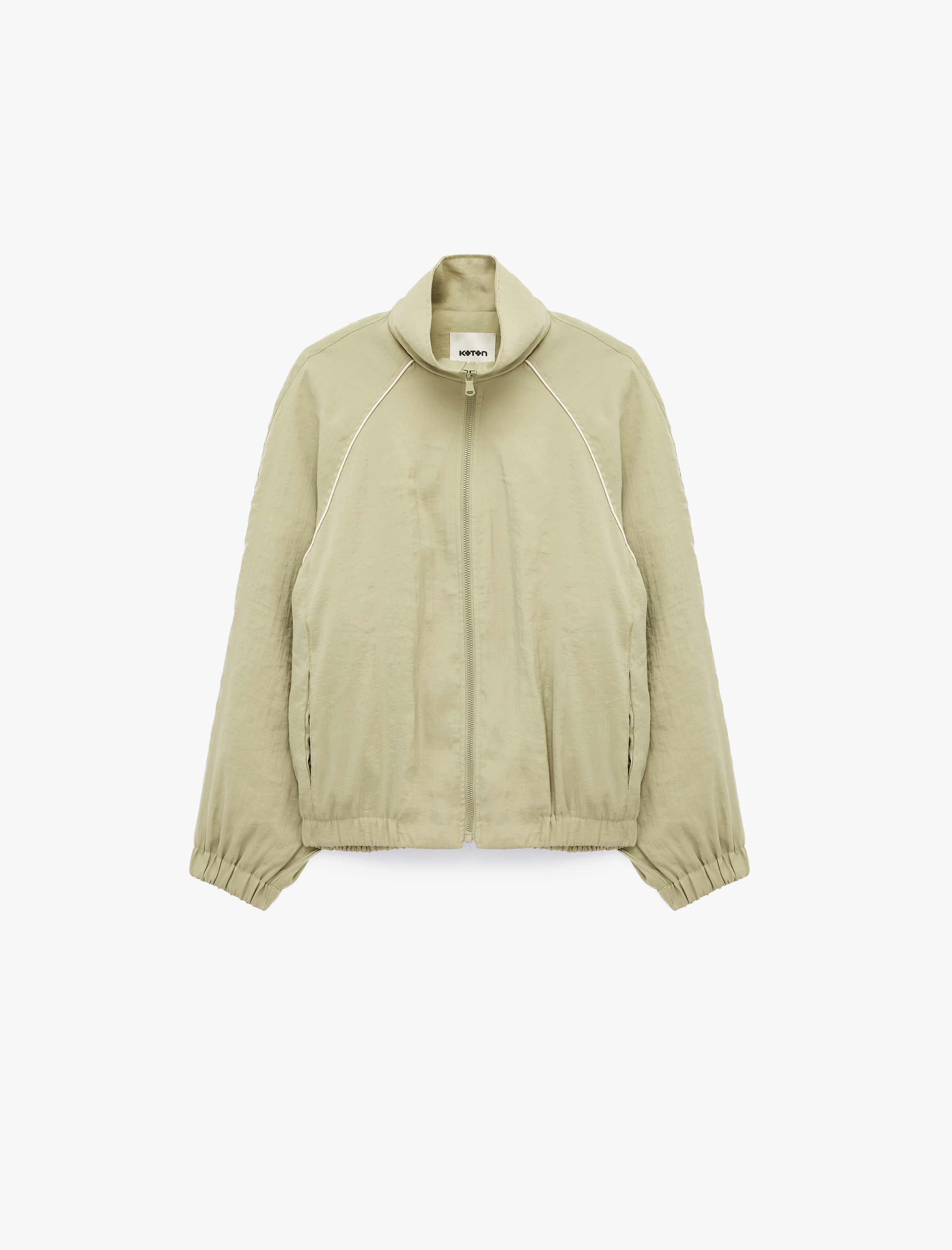   Cepli Uzun Kollu Fermuarlı Dik Yaka Spor Ceket