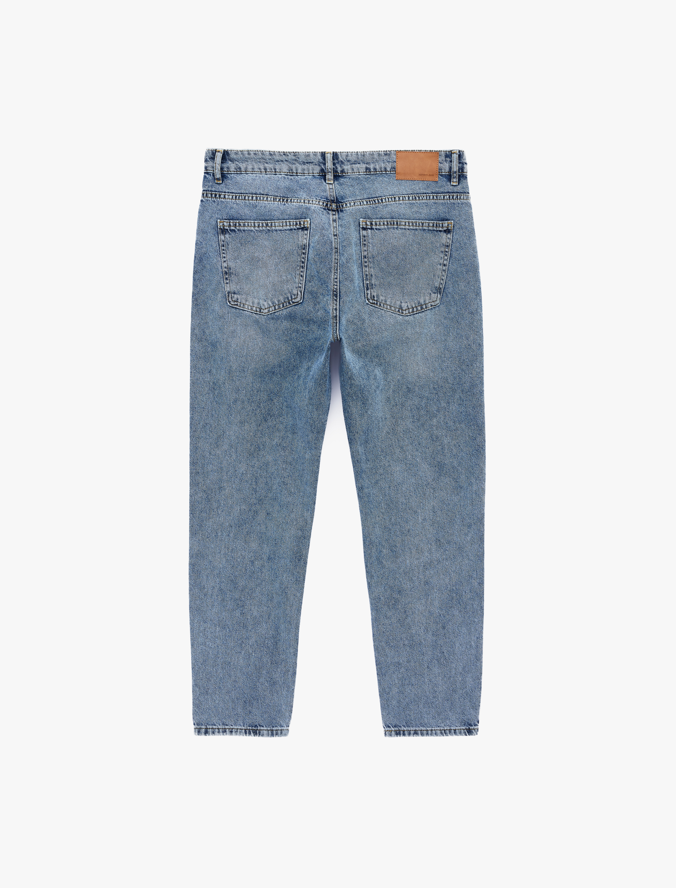   Pamuklu Regular Fit Normal Bel Düz Paça Denim Pantolon - Tapered Jeans