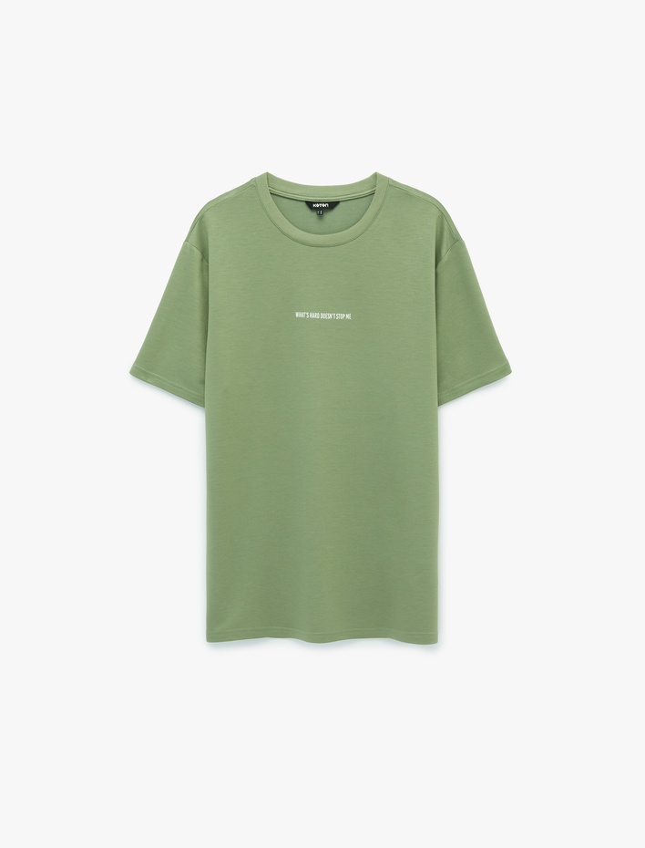  Kısa Kollu Bisiklet Yaka Rahat Kalıp Baskılı Spor Tişört