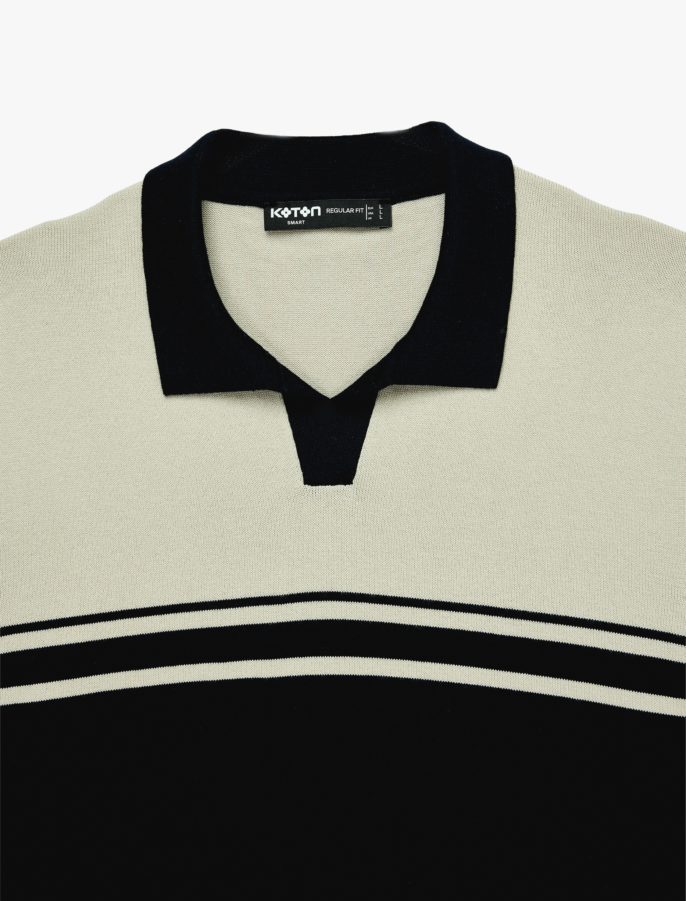   Pamuklu Kısa Kollu Polo Yaka Triko Kazak