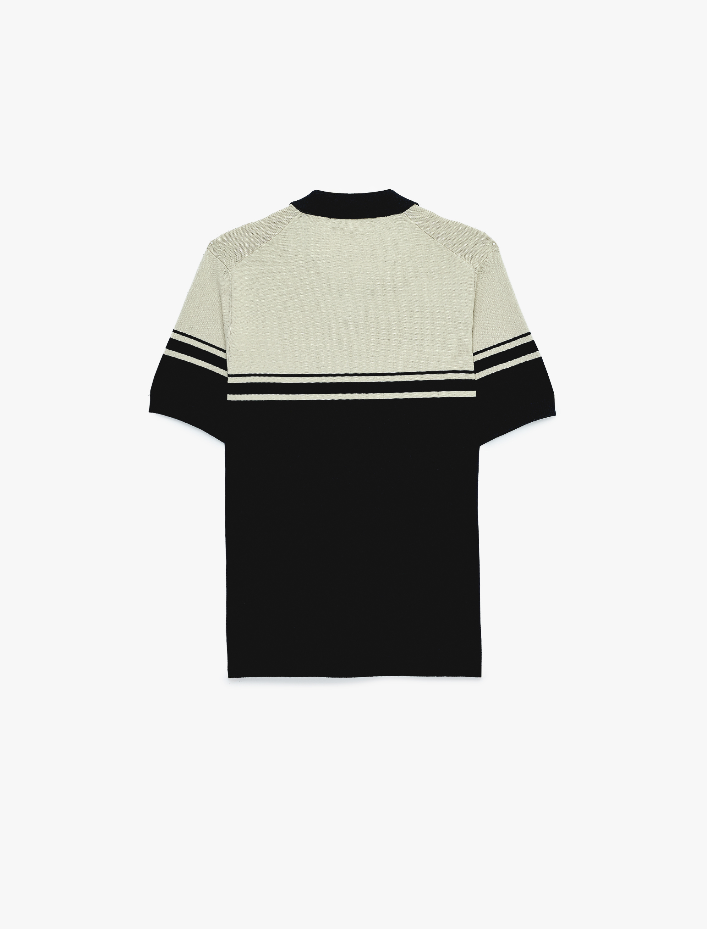   Pamuklu Kısa Kollu Polo Yaka Triko Kazak