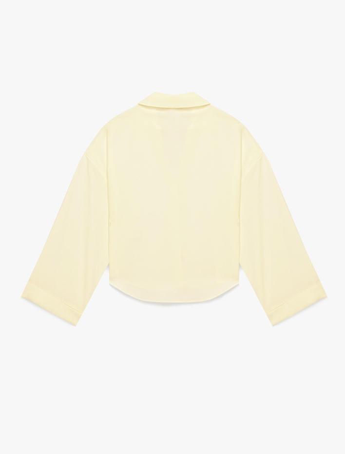  Rahat Kalıp Uzun Kollu Klasik Yaka Düğmeli Viskon Gömlek