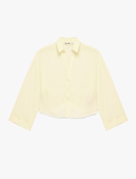 Rahat Kalıp Uzun Kollu Klasik Yaka Düğmeli Viskon Gömlek