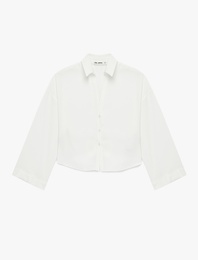 Rahat Kalıp Uzun Kollu Klasik Yaka Düğmeli Viskon Gömlek