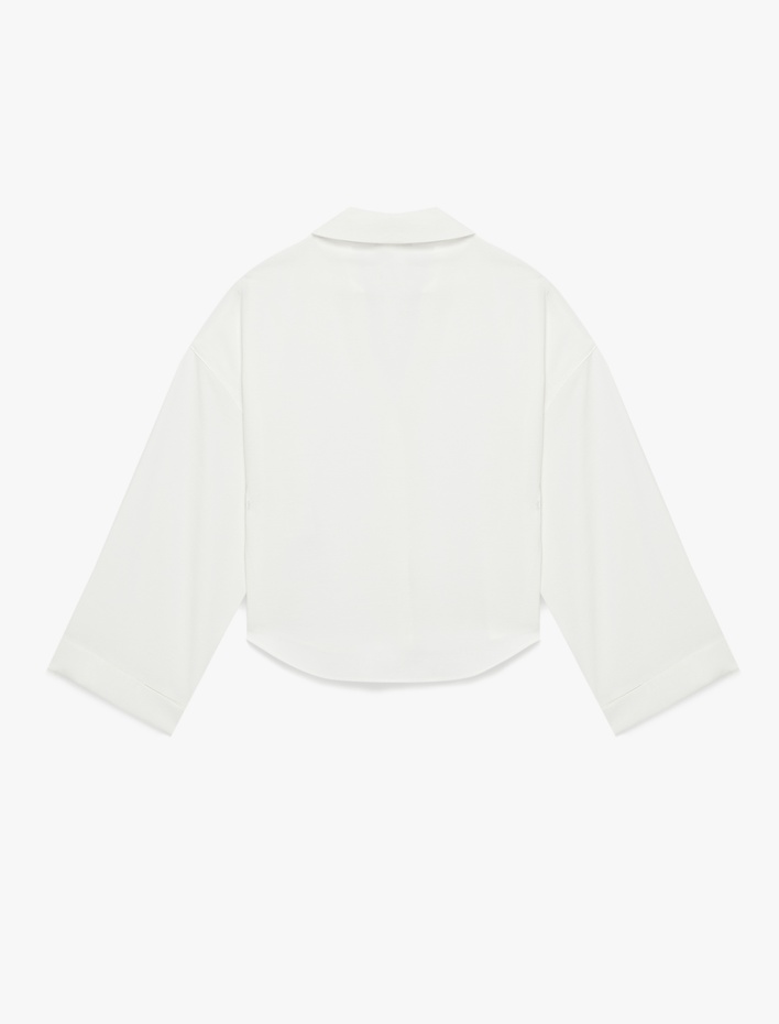  Rahat Kalıp Uzun Kollu Klasik Yaka Düğmeli Viskon Gömlek