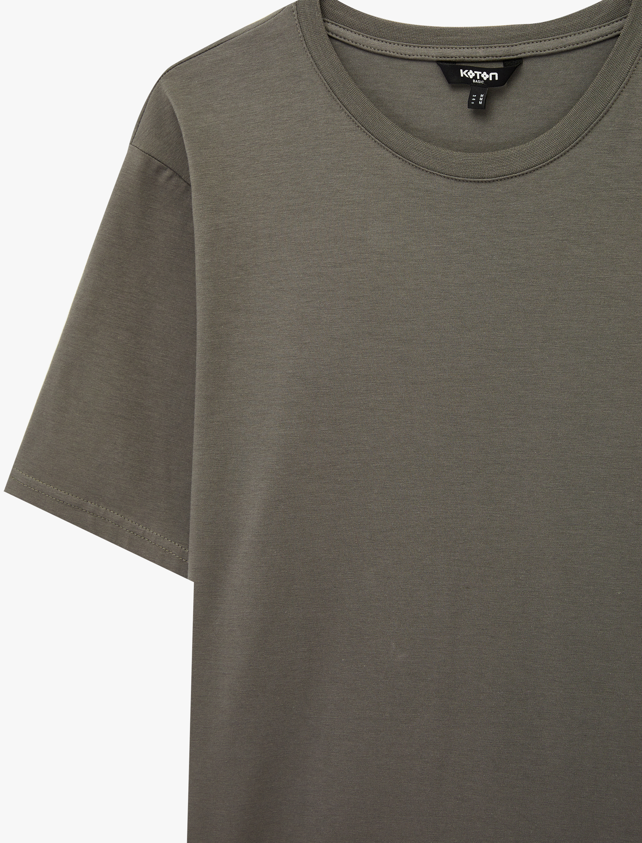   Kısa Kollu Pamuklu Bisiklet Yaka Basic Slim Fit Tişört