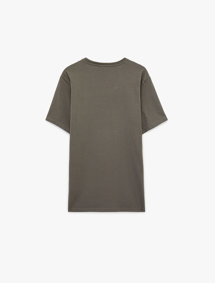  Kısa Kollu Pamuklu Bisiklet Yaka Basic Slim Fit Tişört