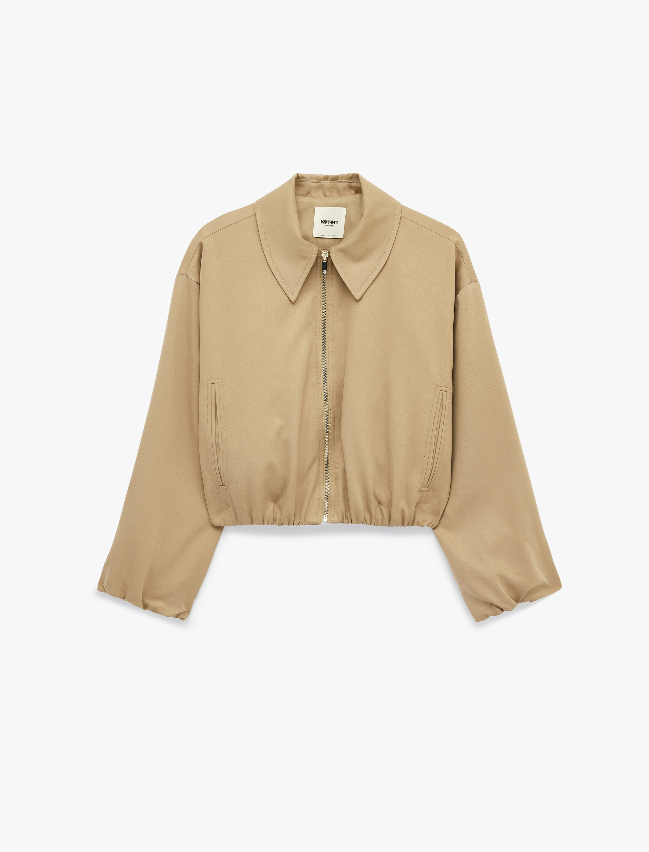   Rahat Kalıp Polo Yaka Fermuarlı Cep Detaylı Bomber Ceket