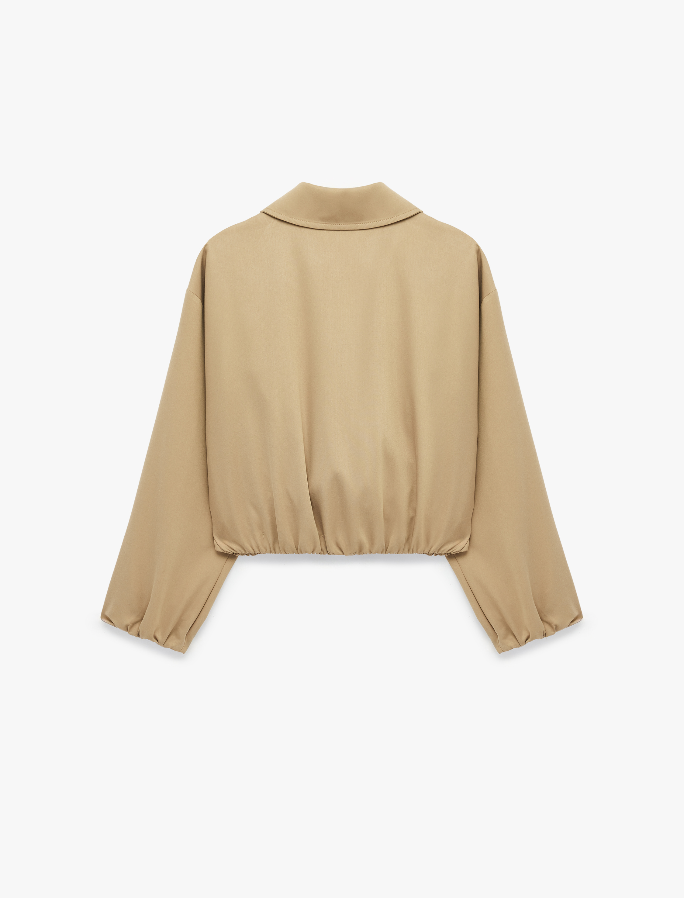   Rahat Kalıp Polo Yaka Fermuarlı Cep Detaylı Bomber Ceket