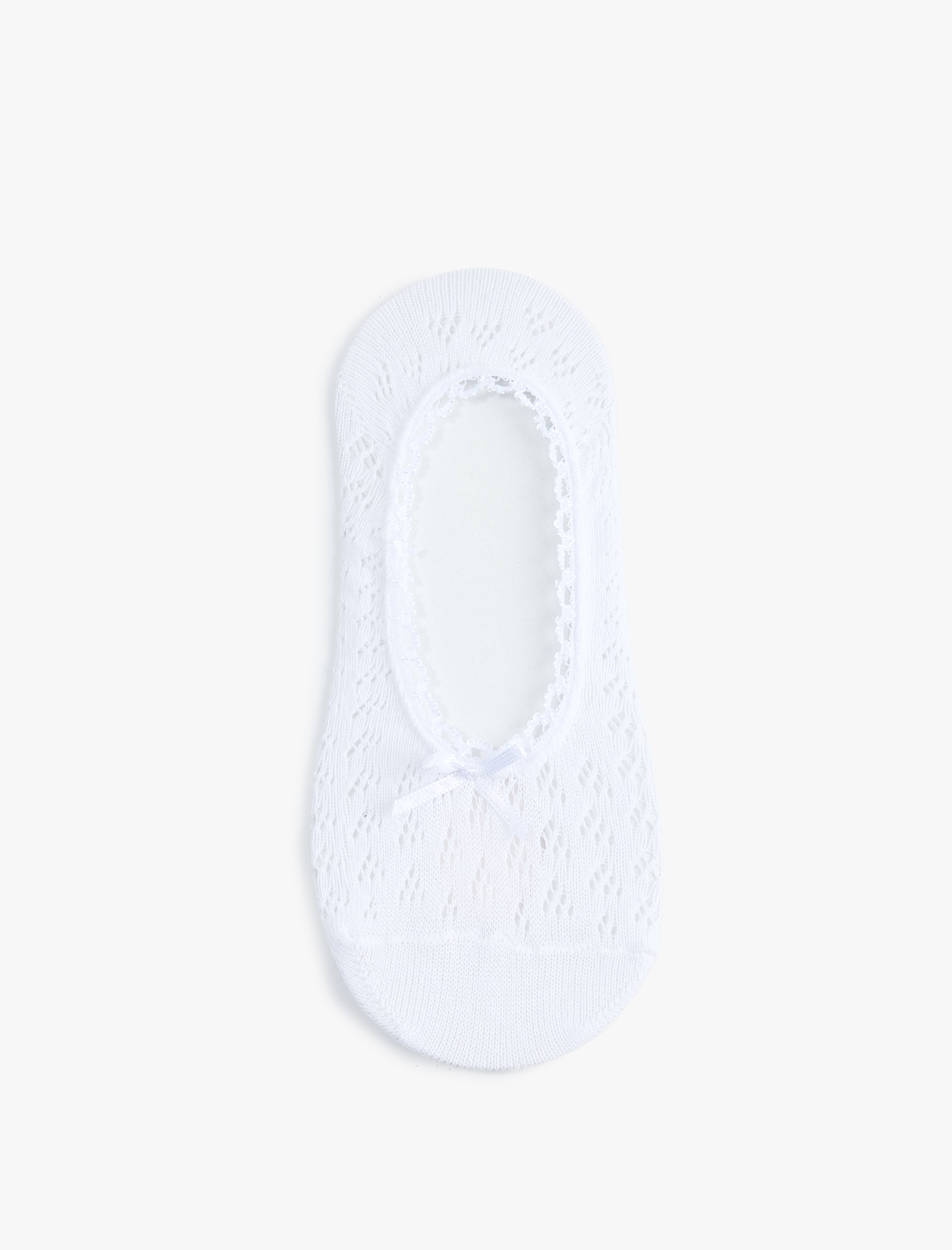  Kadın Fiyonk Detaylı Dantel Babet Çorap