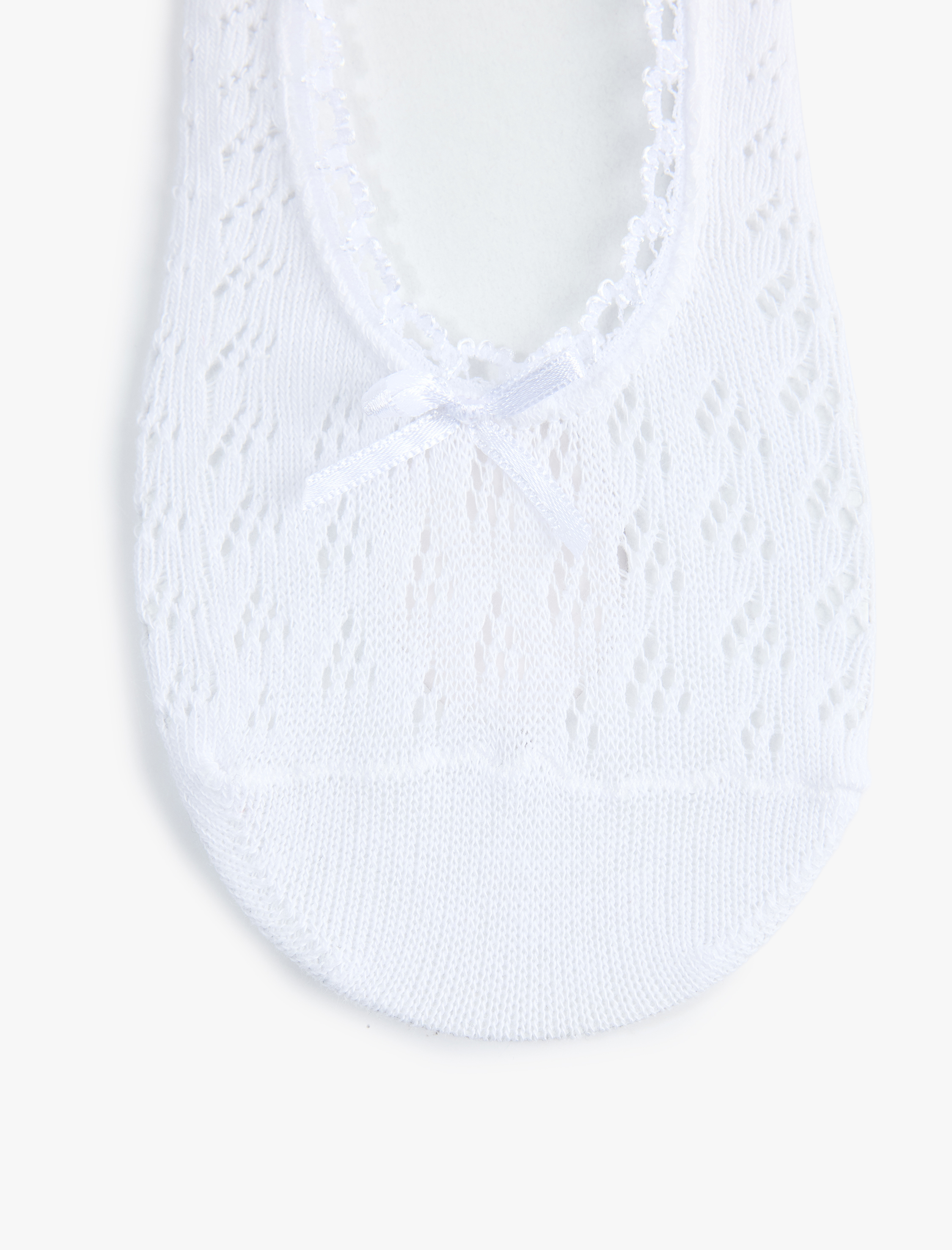  Kadın Fiyonk Detaylı Dantel Babet Çorap