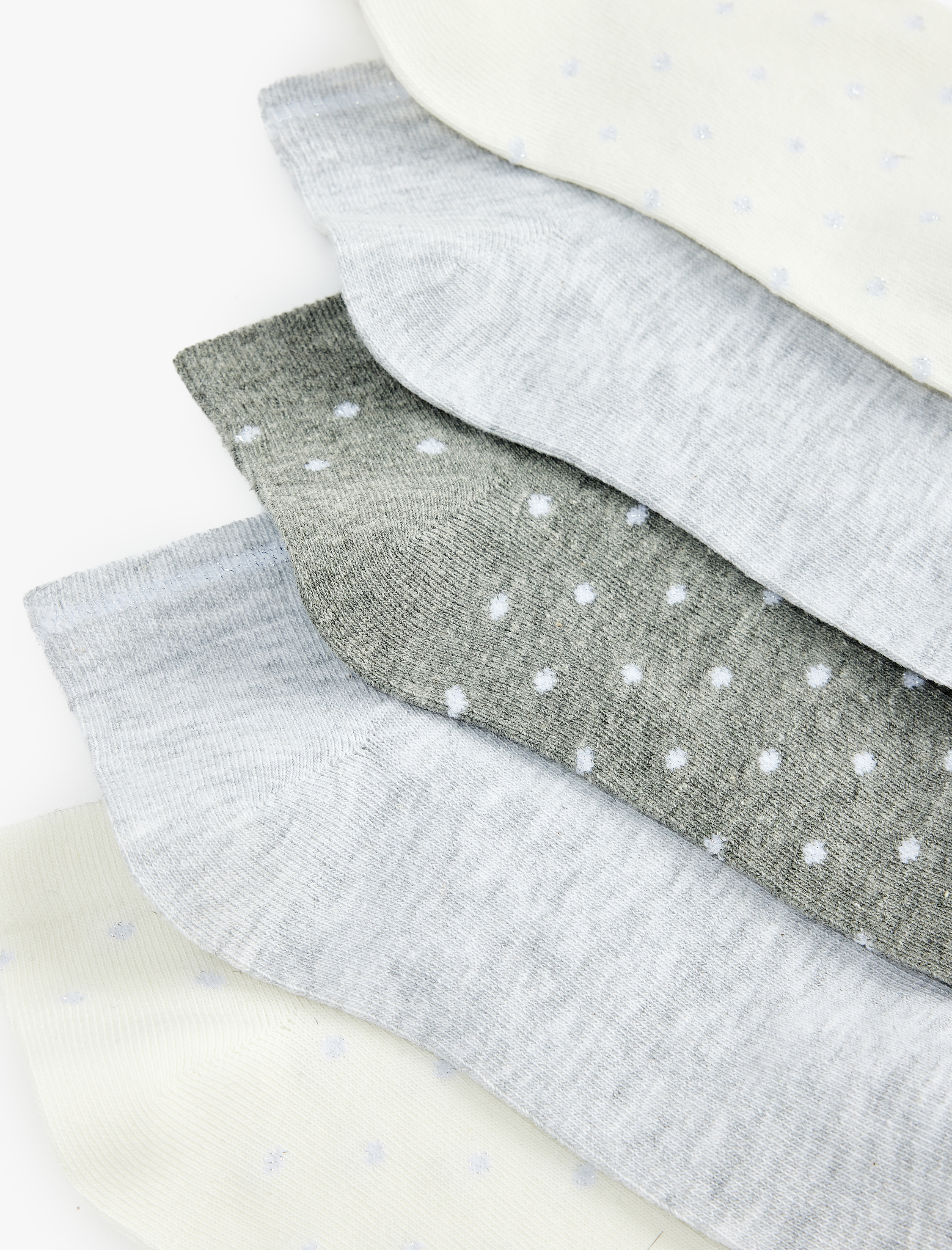 Kadın Puantiyeli 5'li Patik Çorap