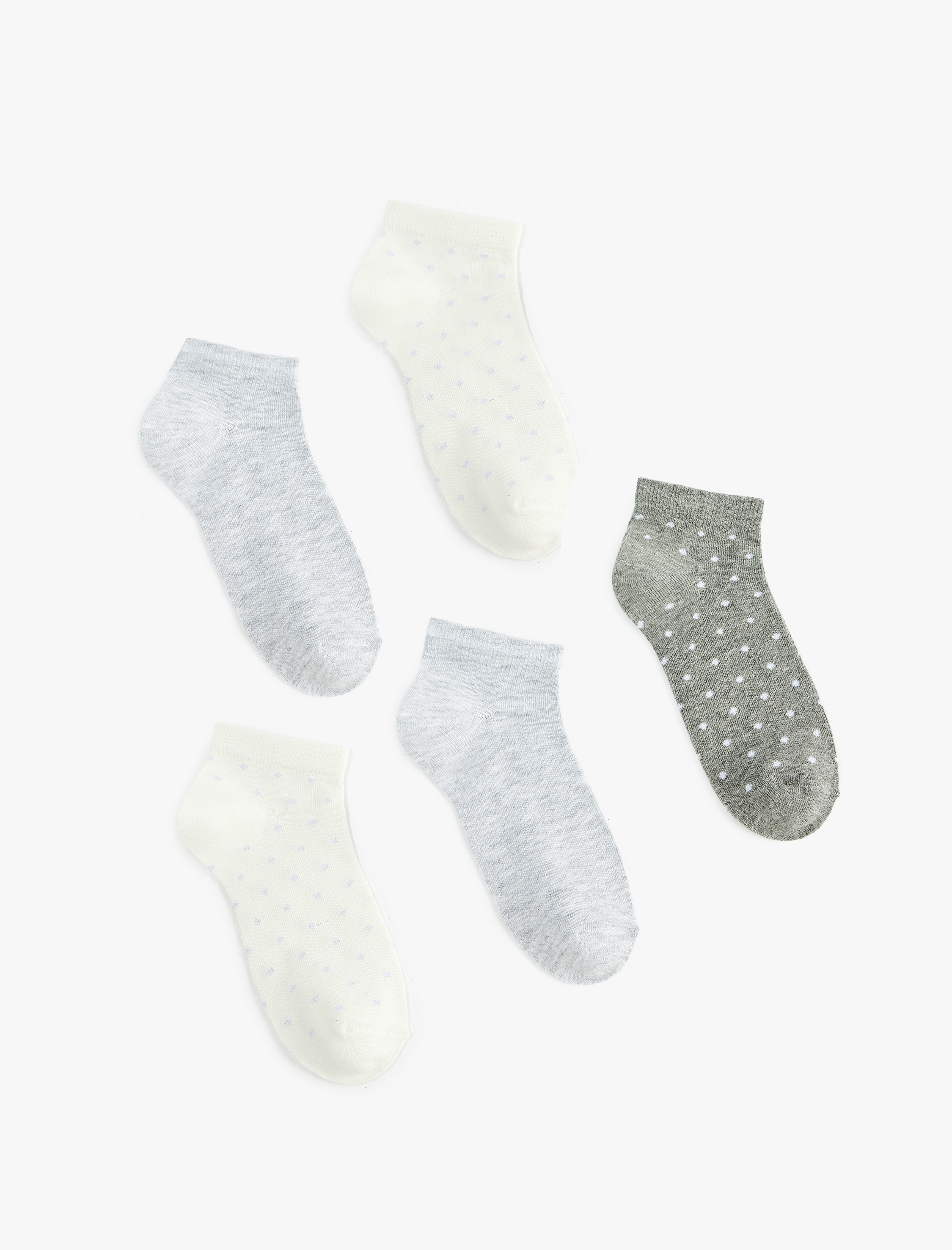  Kadın Puantiyeli 5'li Patik Çorap