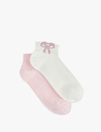 Fiyonk Detaylı 2'li Çorap