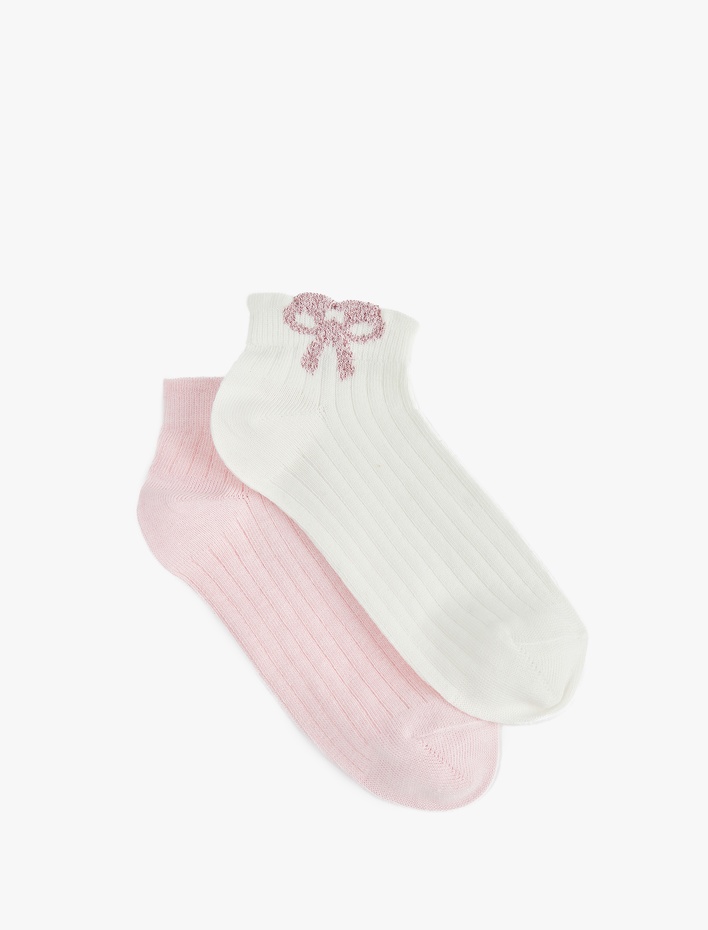 Kız Çocuk Fiyonk Detaylı 2'li Çorap