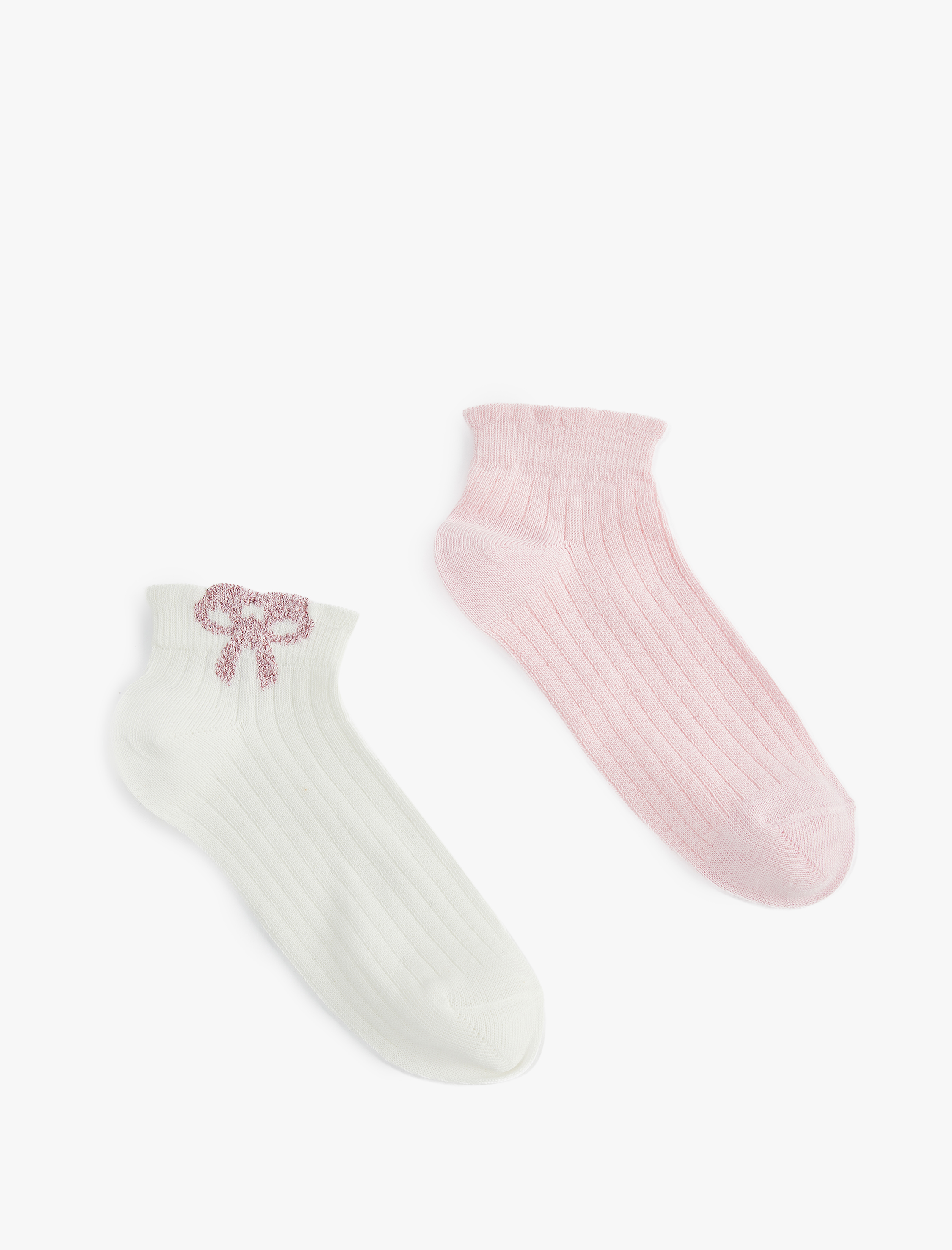  Kız Çocuk Fiyonk Detaylı 2'li Çorap