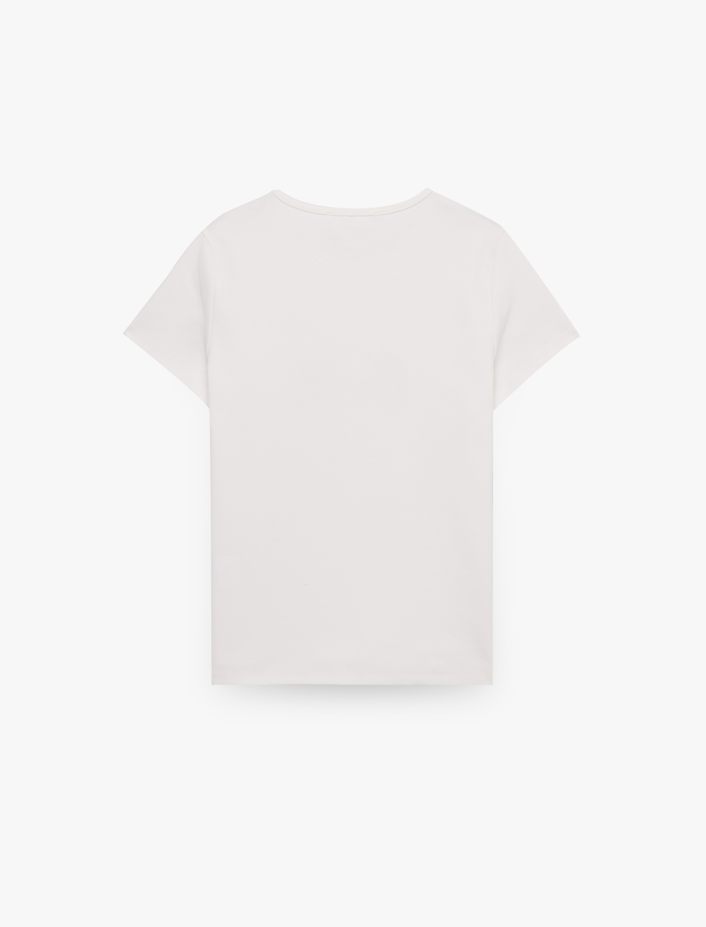   Slim Fit Kısa Kollu Bisiklet Yaka Melek Baskılı Tişört