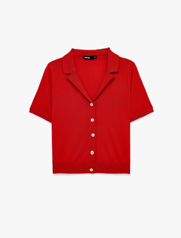  Regular Fit Polo Yaka Düğmeli Triko Hırka