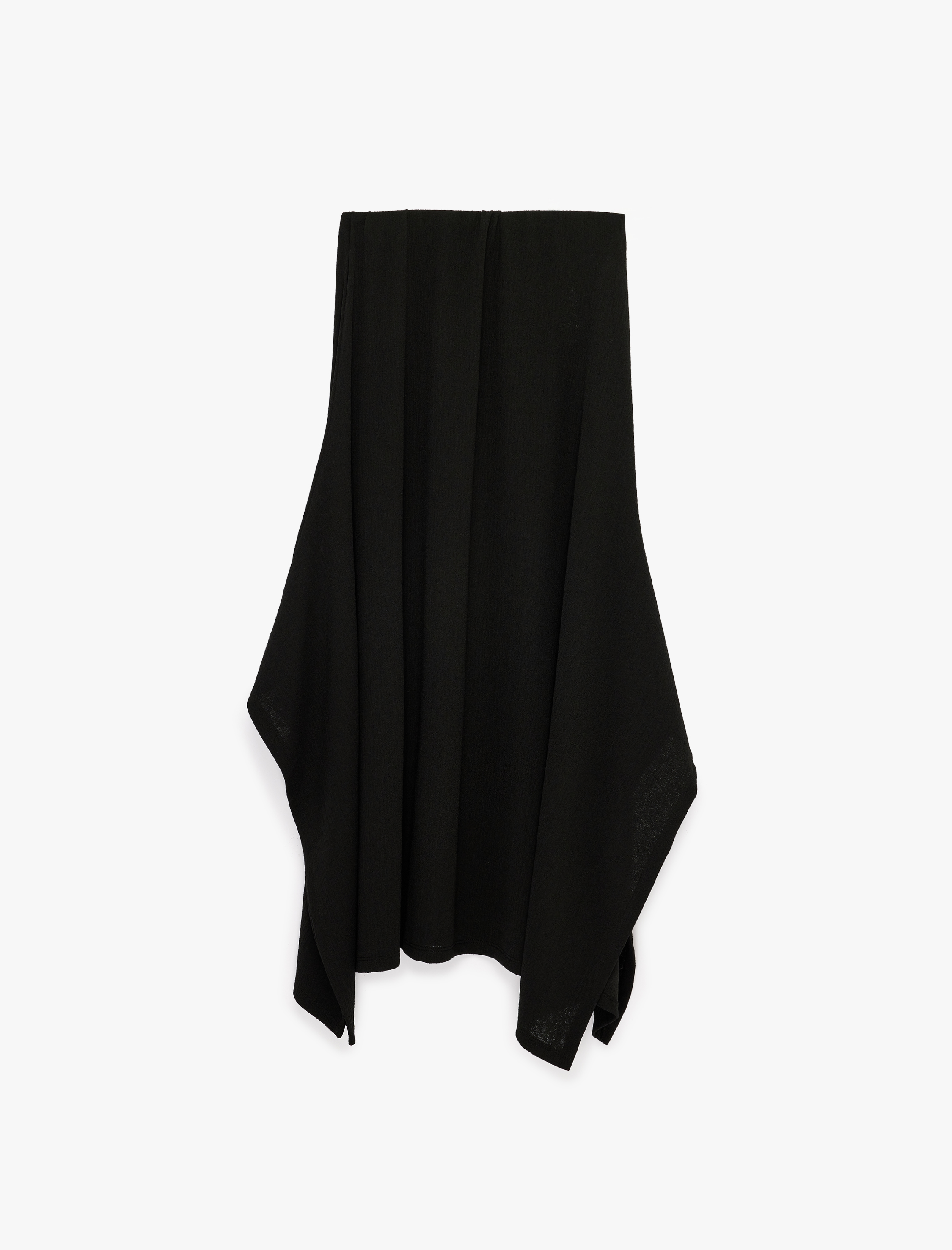   Krep Kumaş Asimetrik Kesim Midi Etek