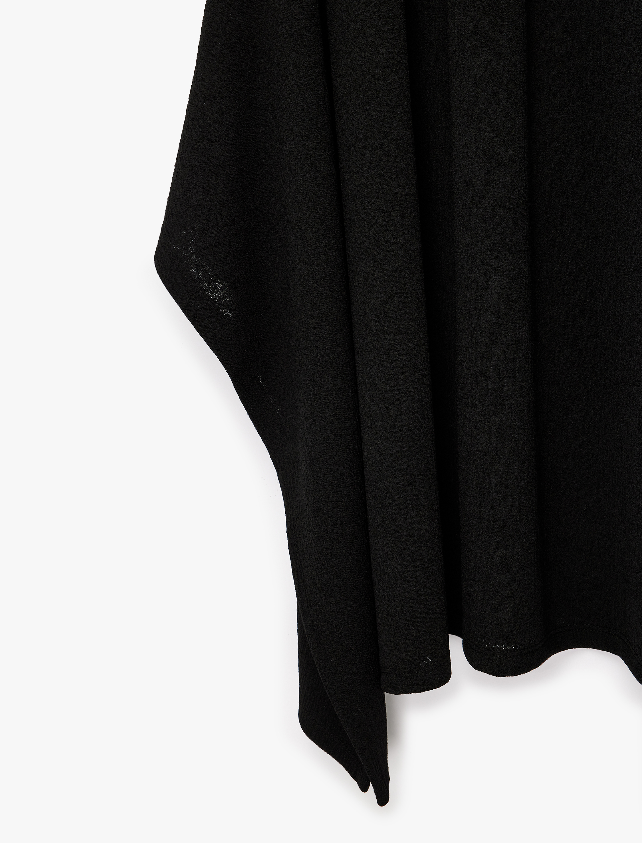   Krep Kumaş Asimetrik Kesim Midi Etek