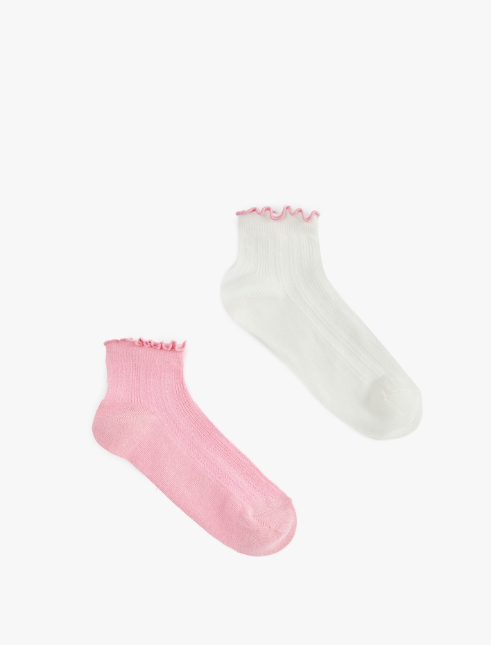 Kız Çocuk Fırfırlı 2'li Çorap