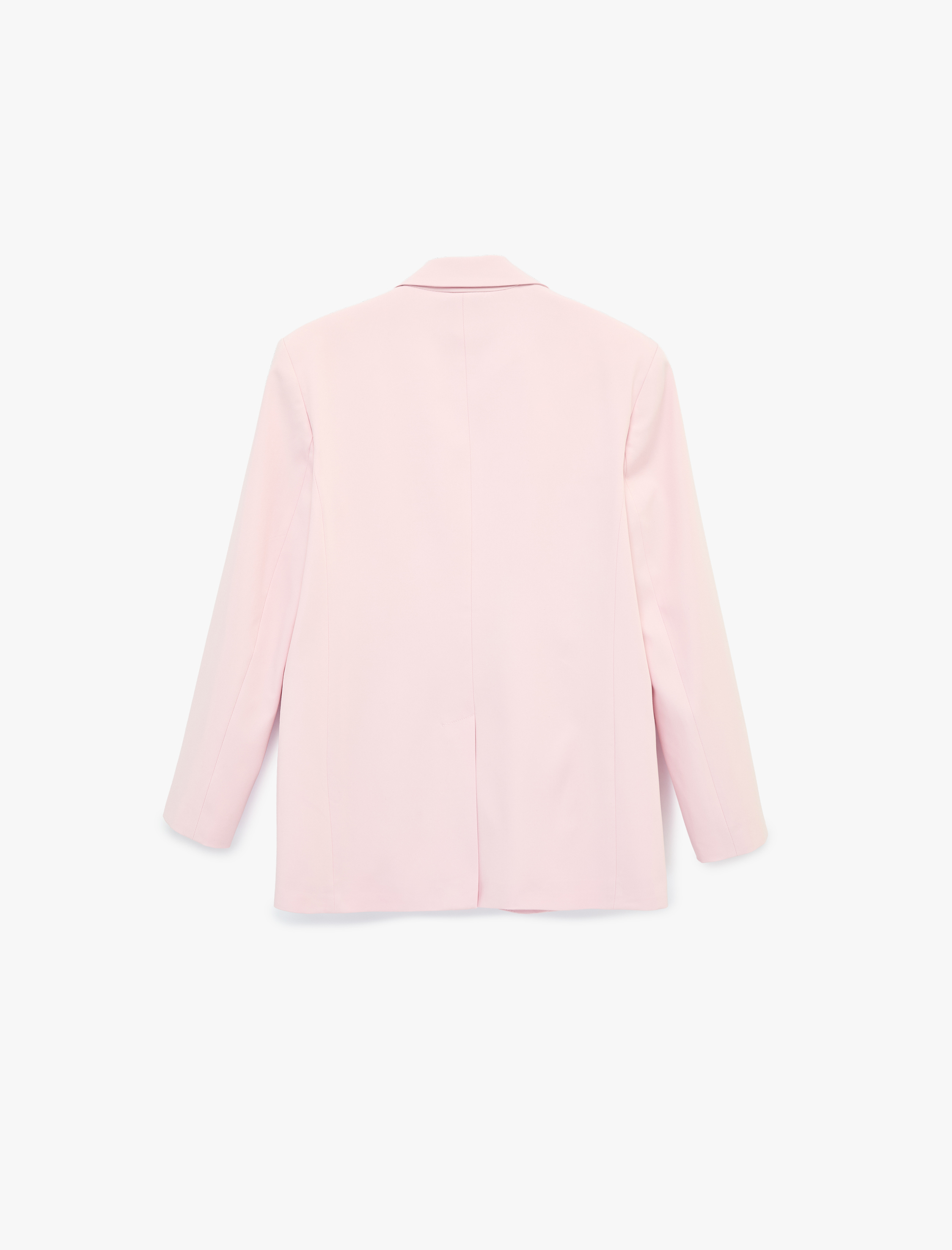   Düğmeli Geniş Yaka Cep Detaylı Blazer Ceket