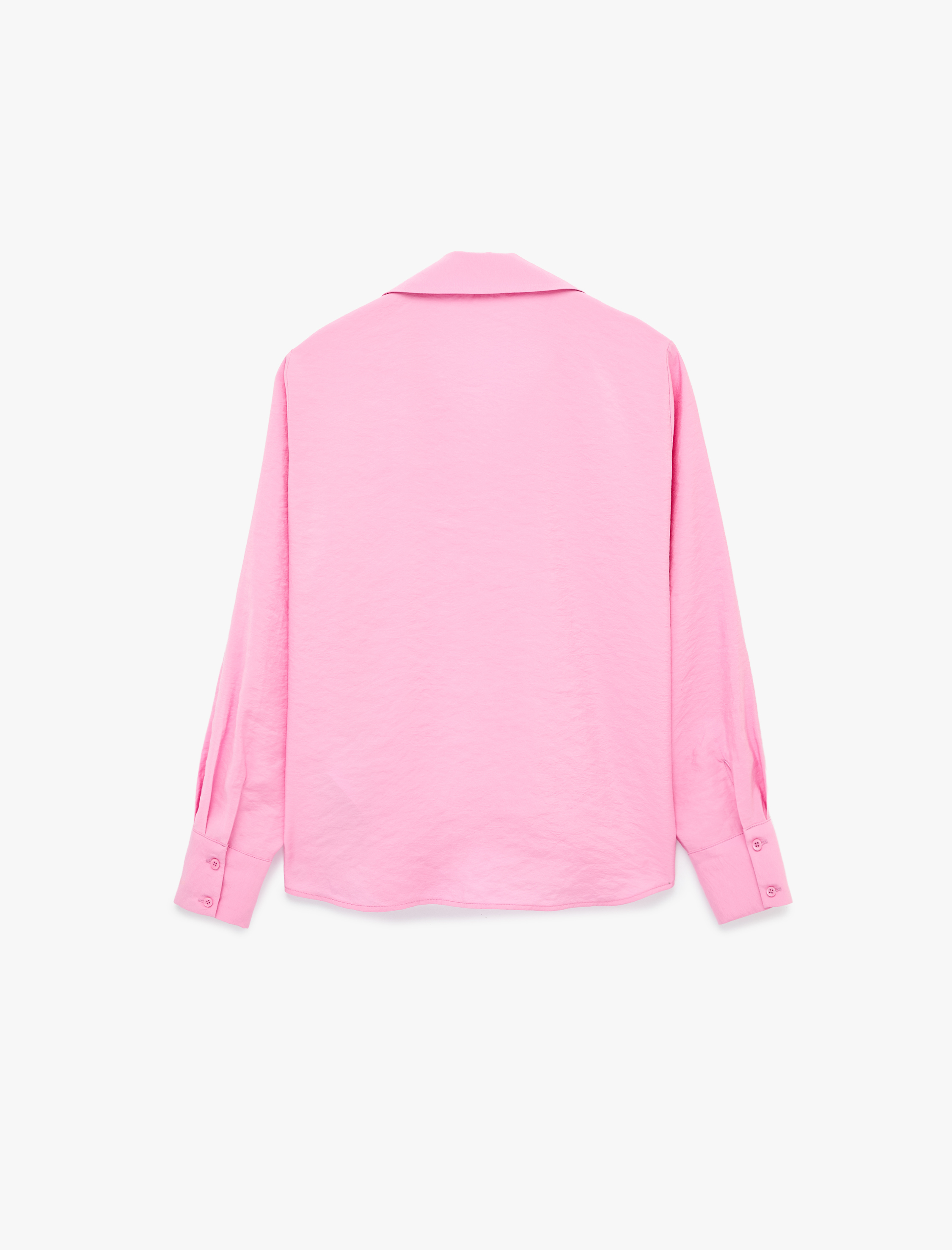   Regular Fit Uzun Kollu Kaçık Yaka Modal Gömlek