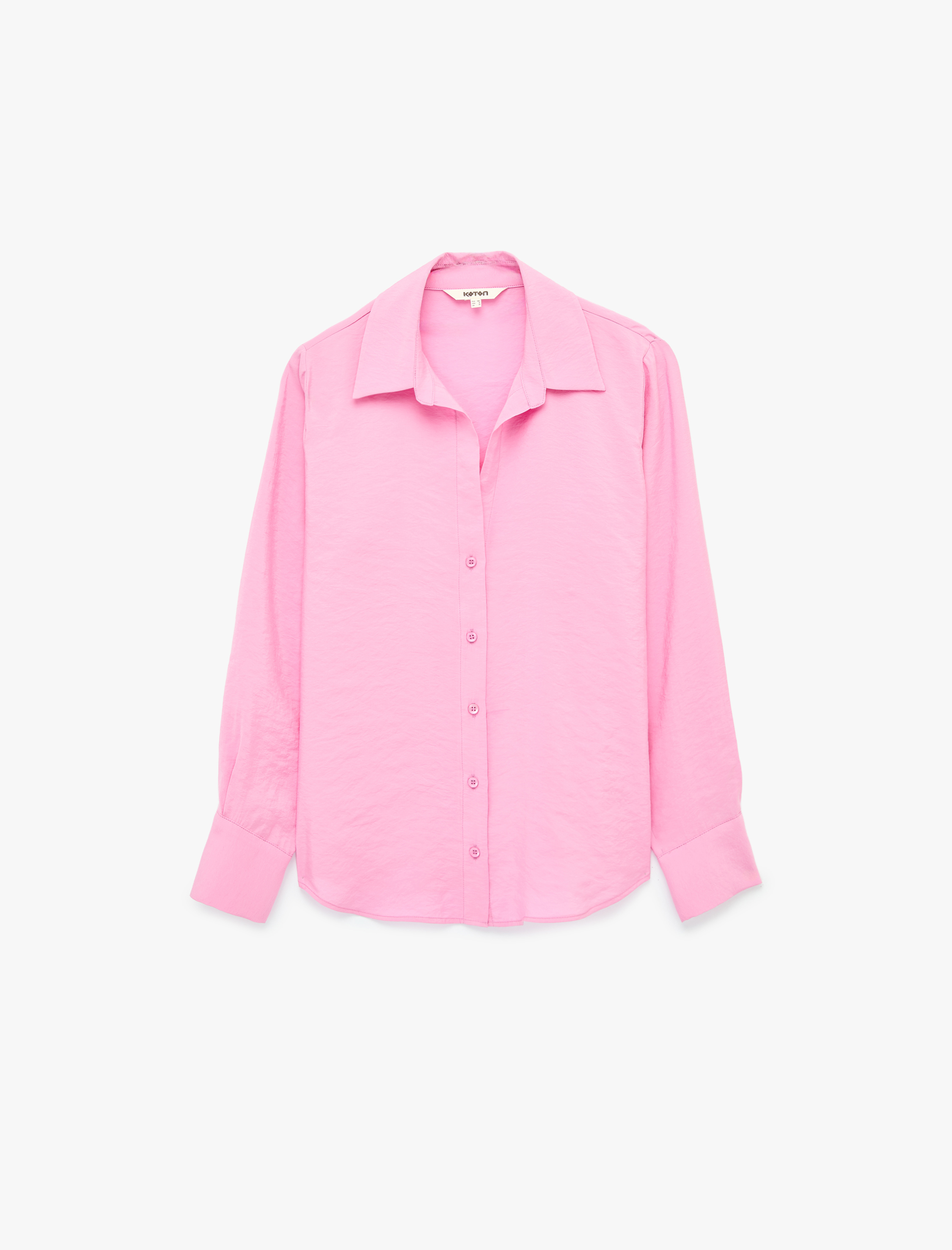   Regular Fit Uzun Kollu Kaçık Yaka Modal Gömlek