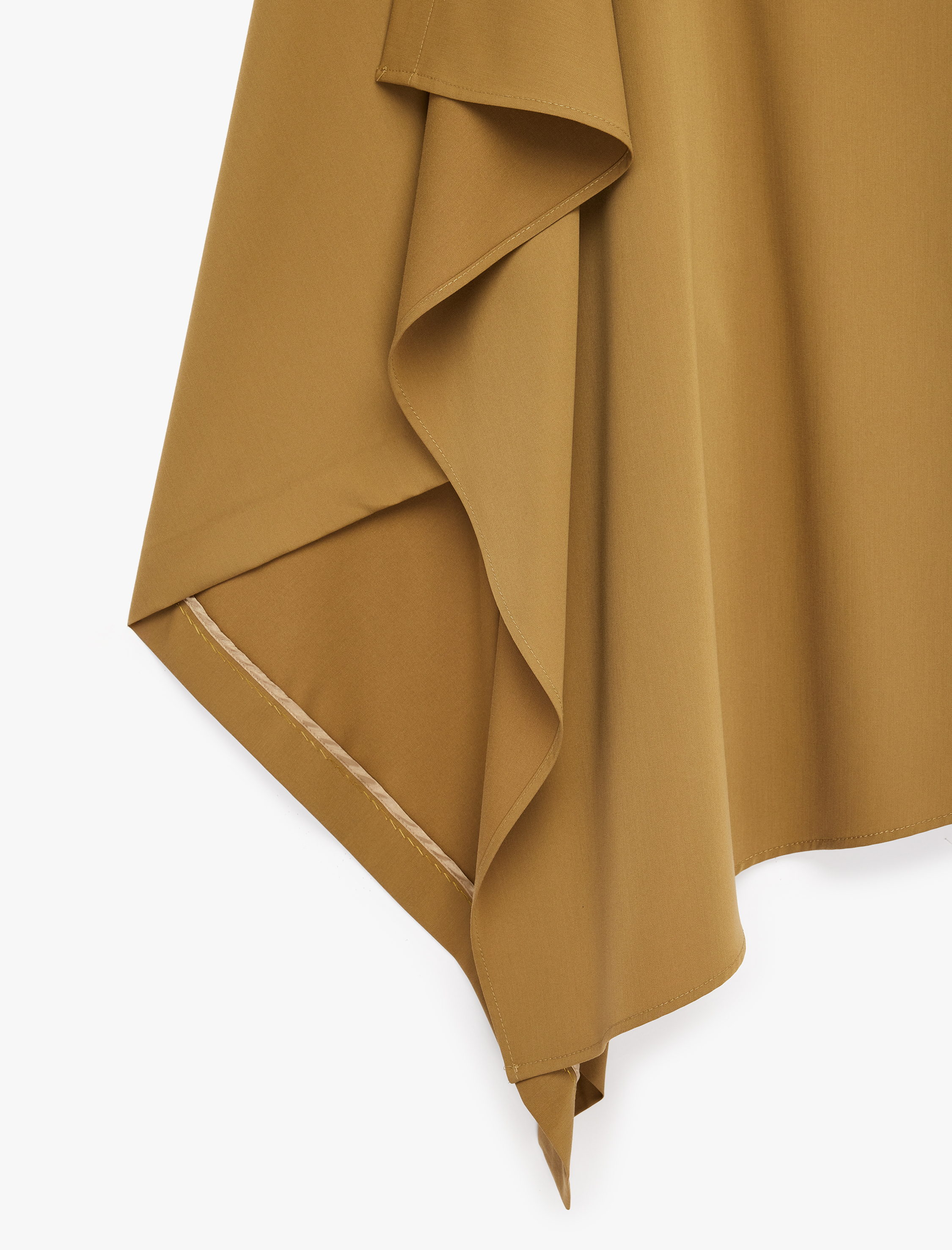   Katlı Düğme Detaylı Normal Bel Midi Asimetrik Etek