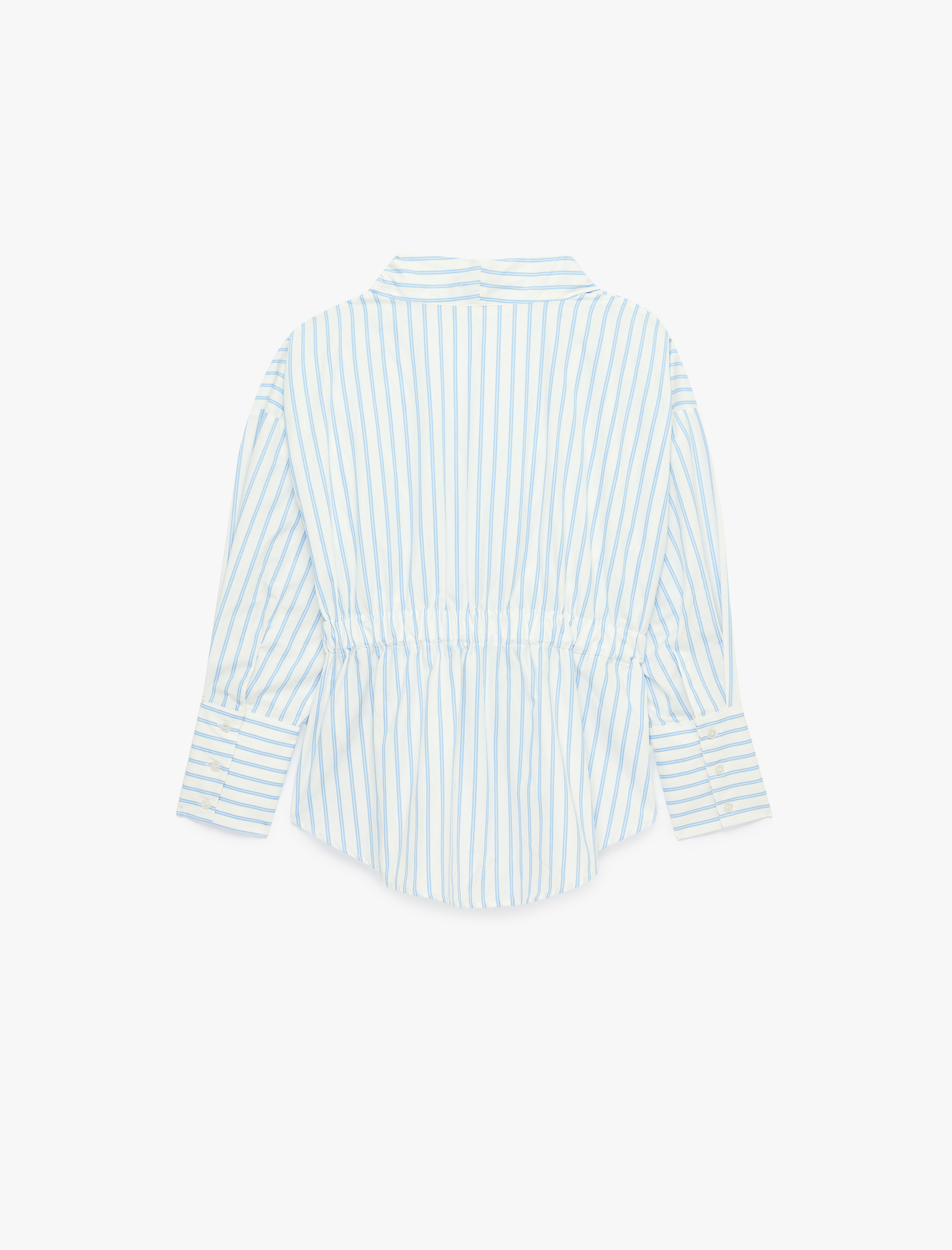   Pamuklu V Yaka Uzun Kollu Çizgili Bluz